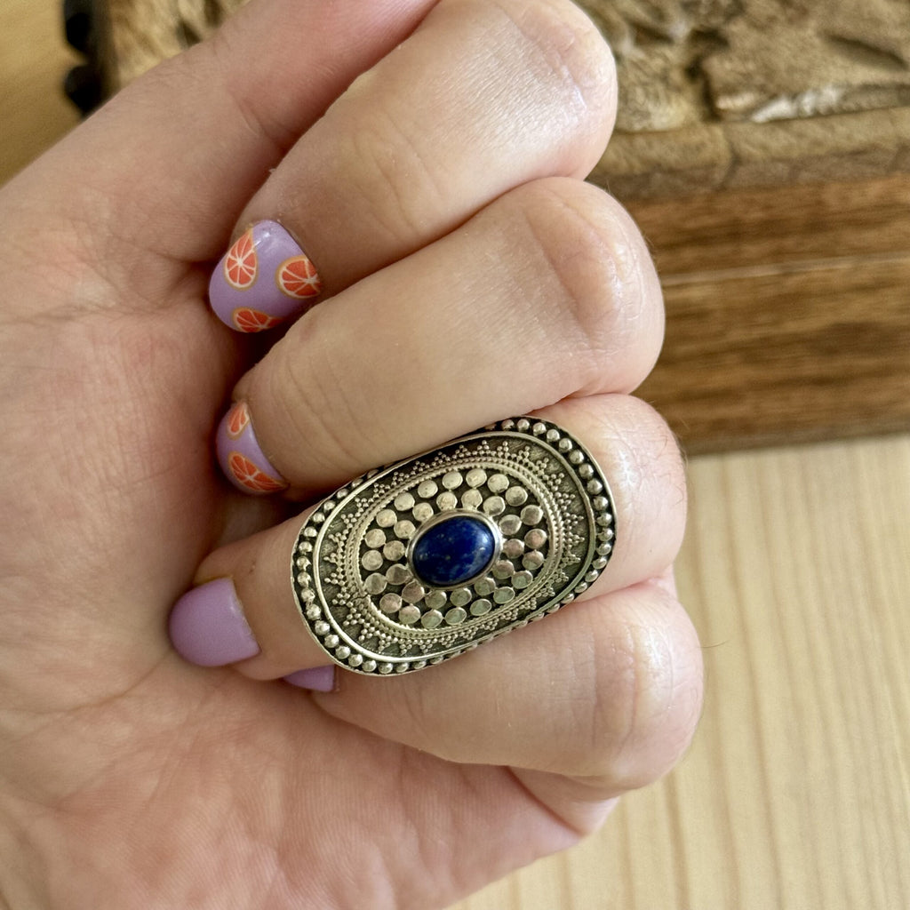Ring | Sterling zilver & lapis lazuli | maat 17,5 image 2