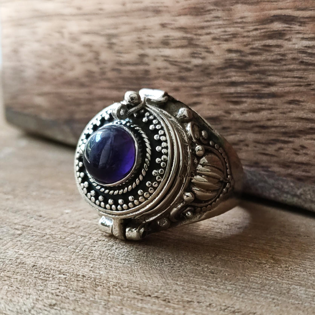 Poison box ring | Sterling zilver & amethist | maat 17,5 image 0