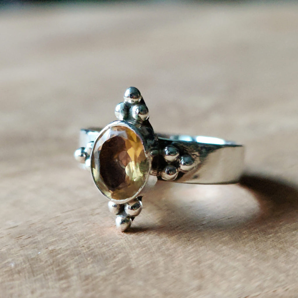 Ring Duniya | Sterling zilver & citrien | maat 18 image 0