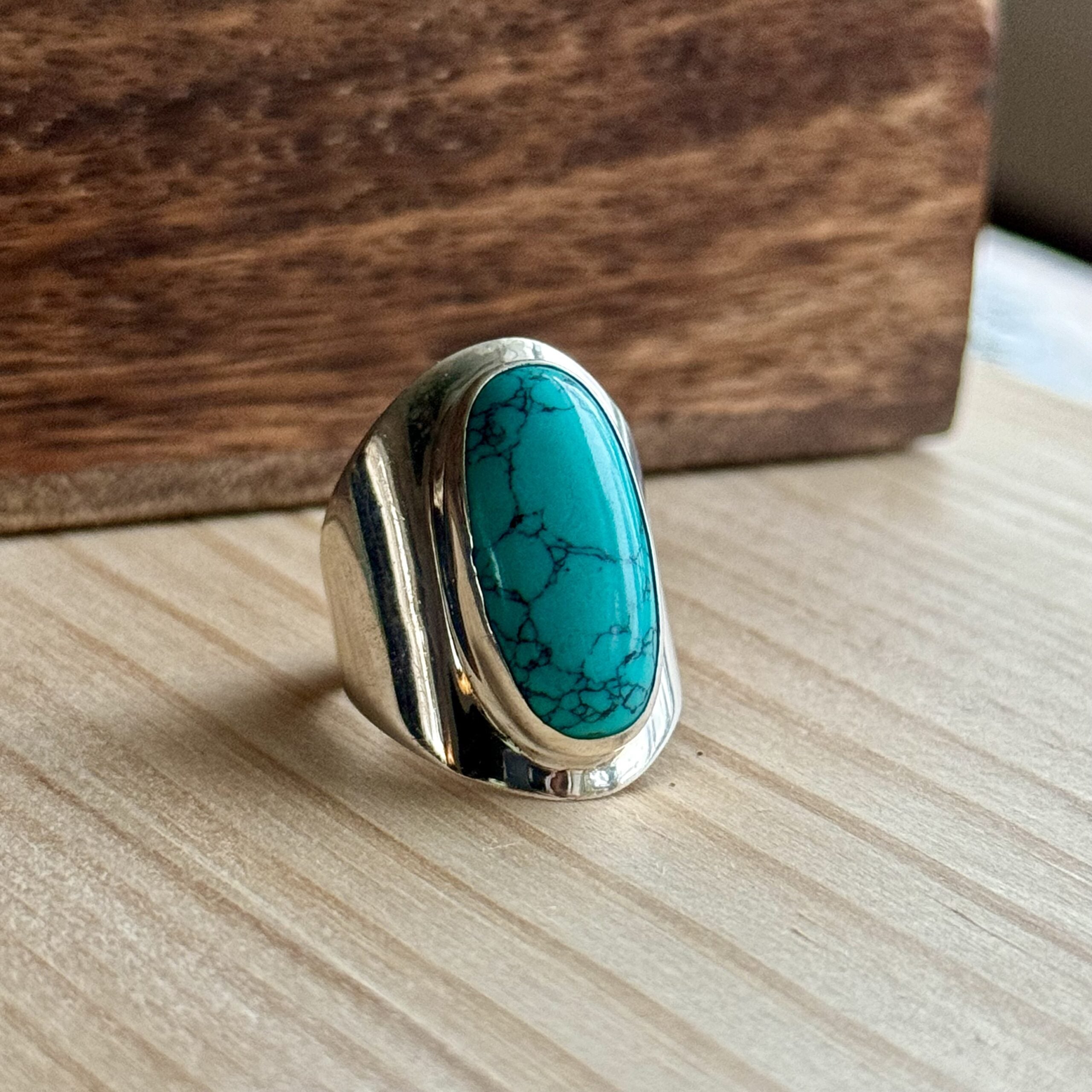 Ring | Sterling zilver & turkoois | maat 16,75 image 1