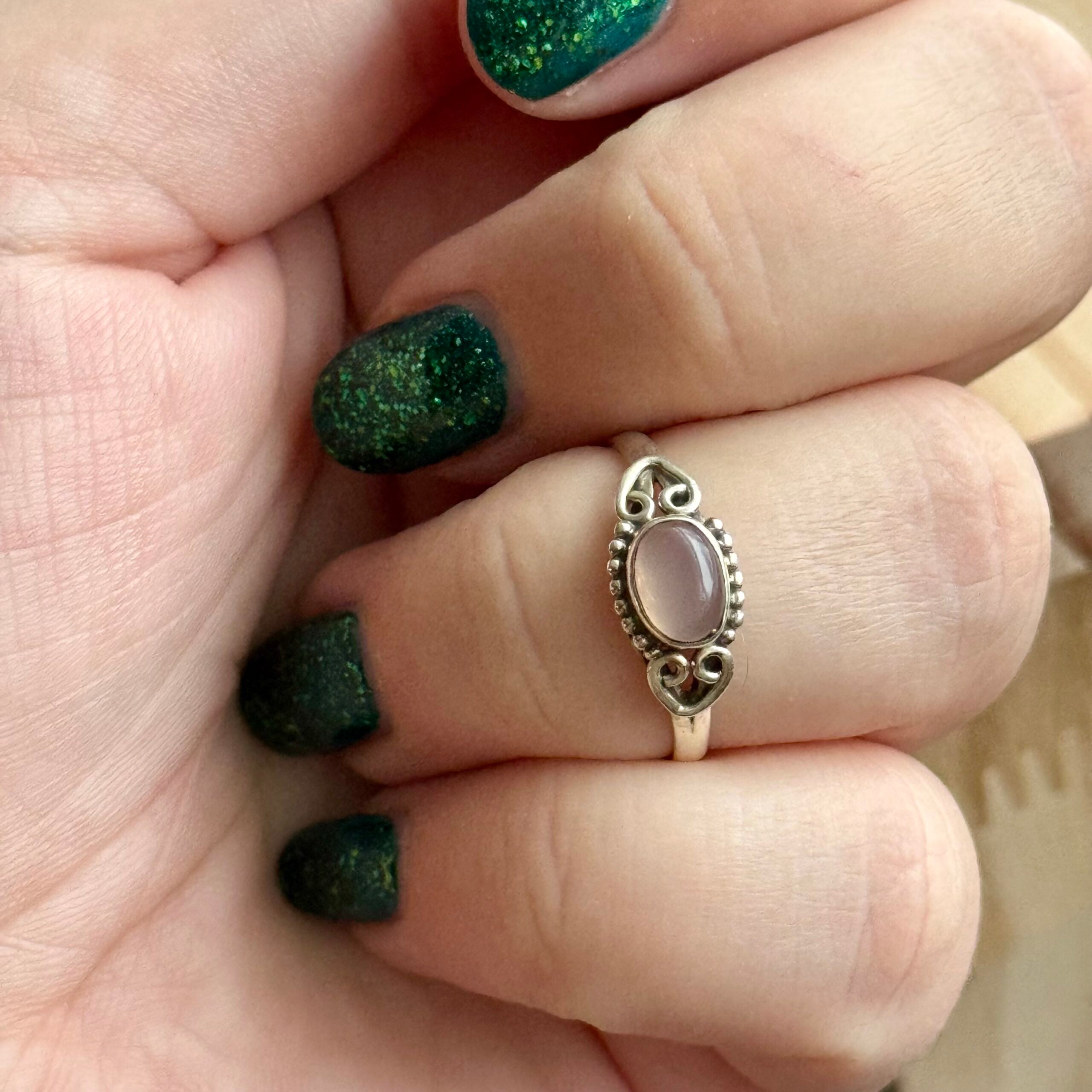 Ring | Sterling zilver & rozenkwarts | maat 18,25 image 3