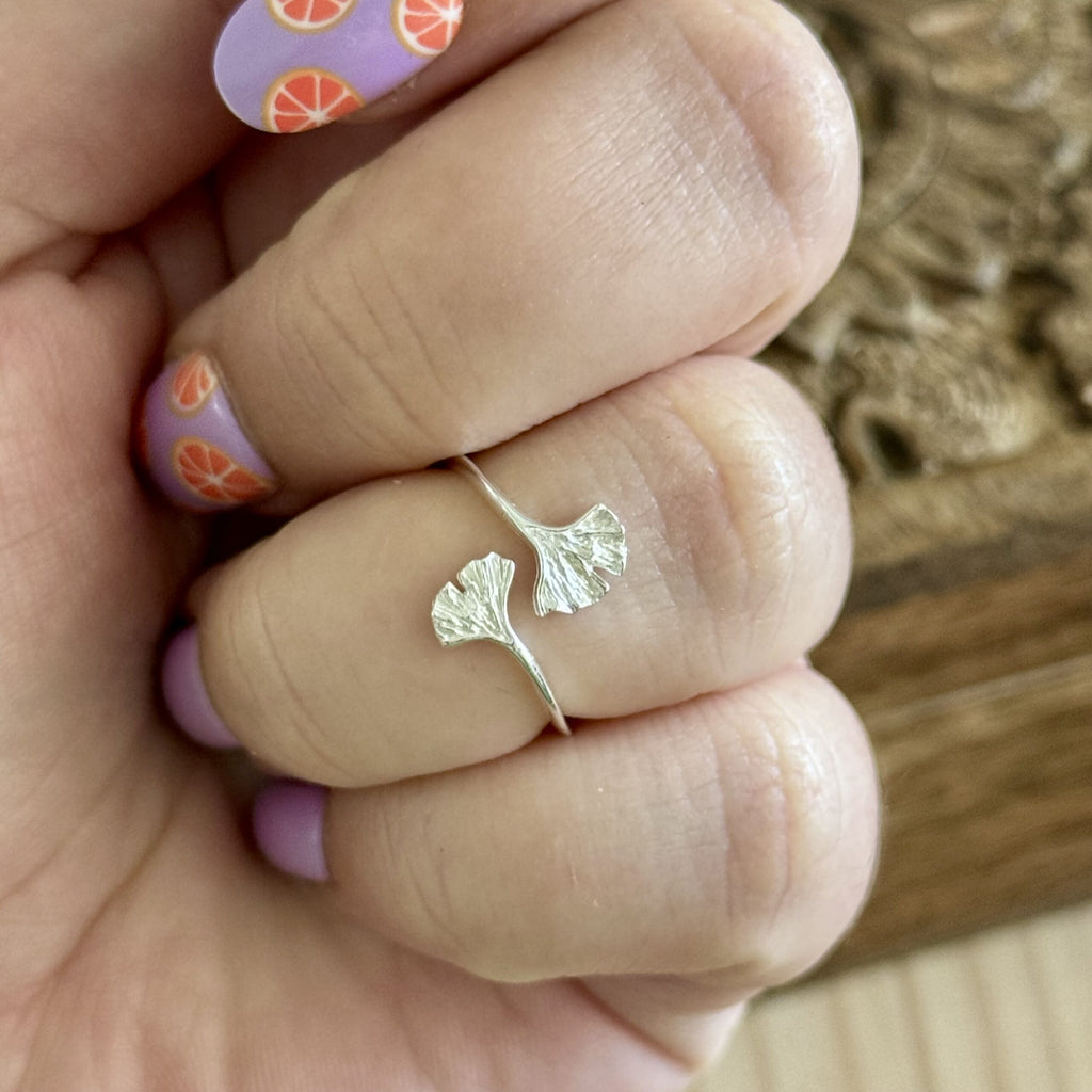 Ring Ginkgo | Sterling zilver | verstelbaar image 3