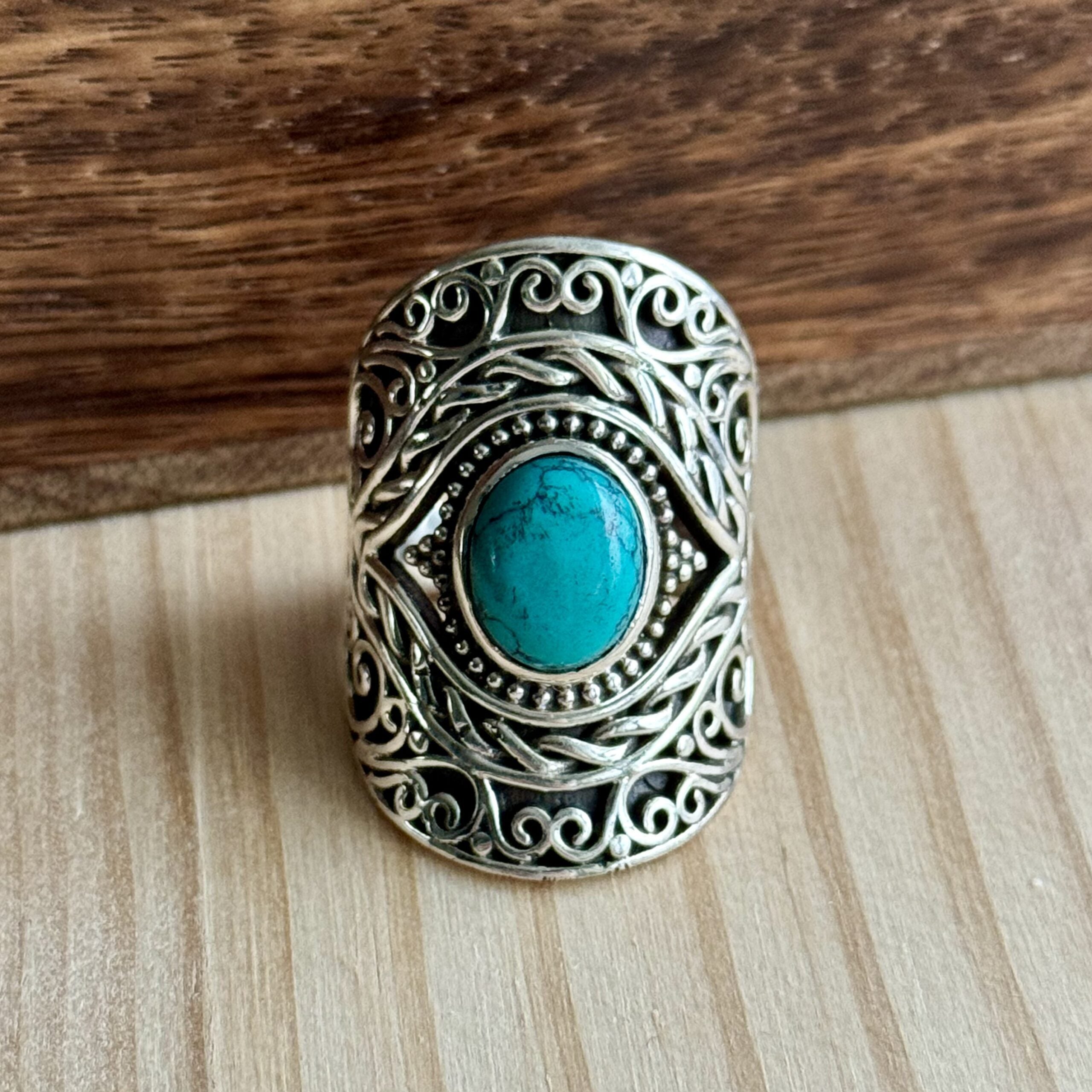 Ring | Sterling zilver & turkoois | maat 18,5 image 0