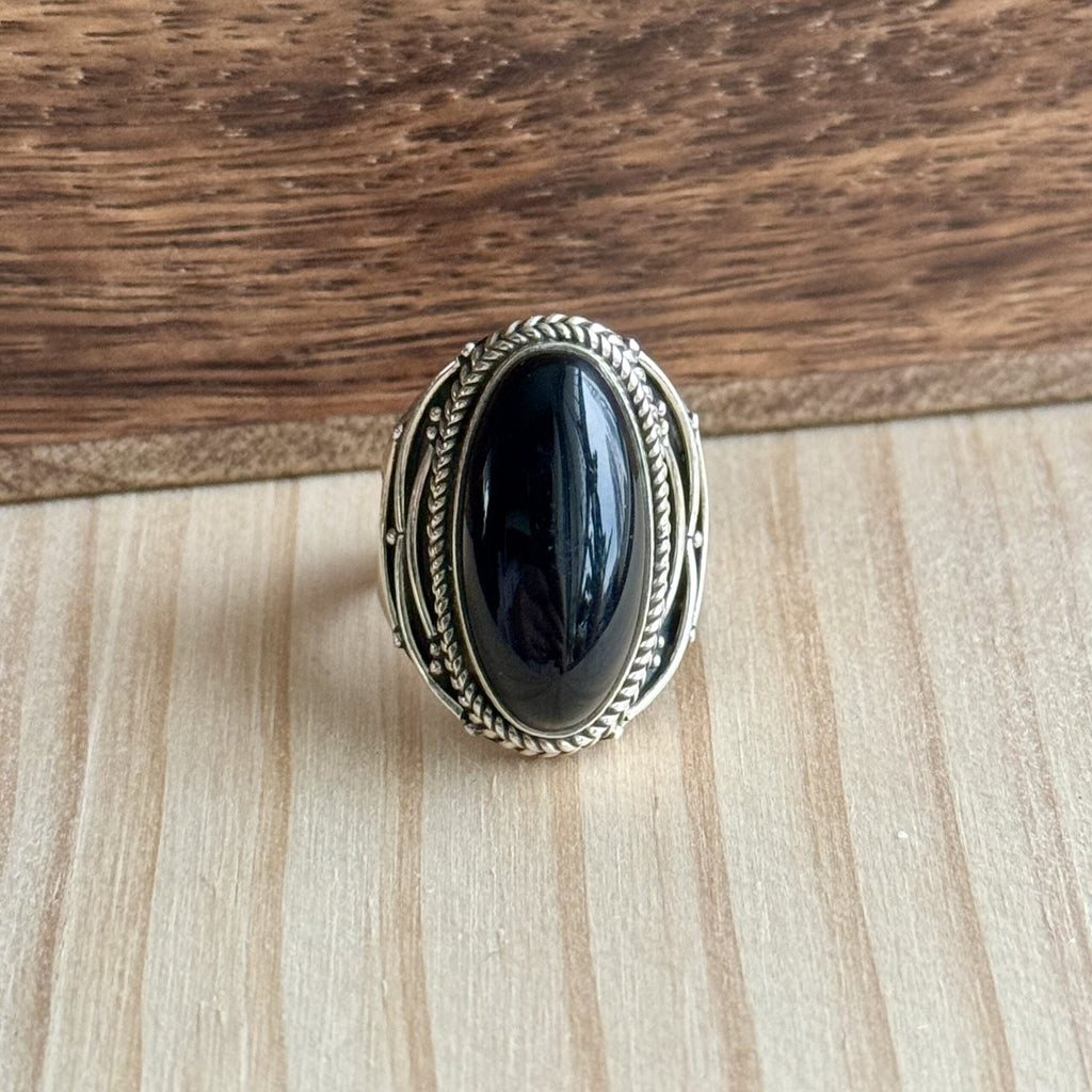Ring | Sterling zilver & onyx | maat 16,75 image 2