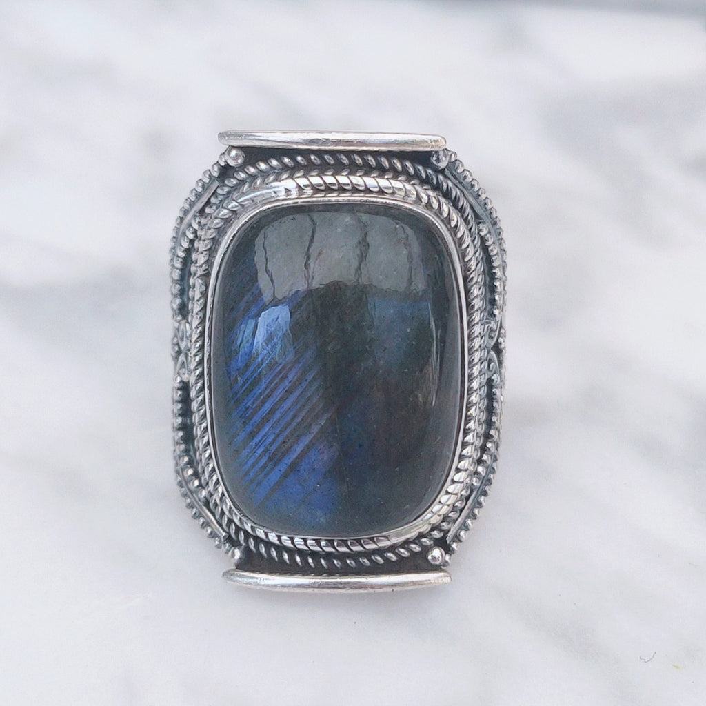 Ring | Sterling zilver & labradoriet | maat 17,5 image 2