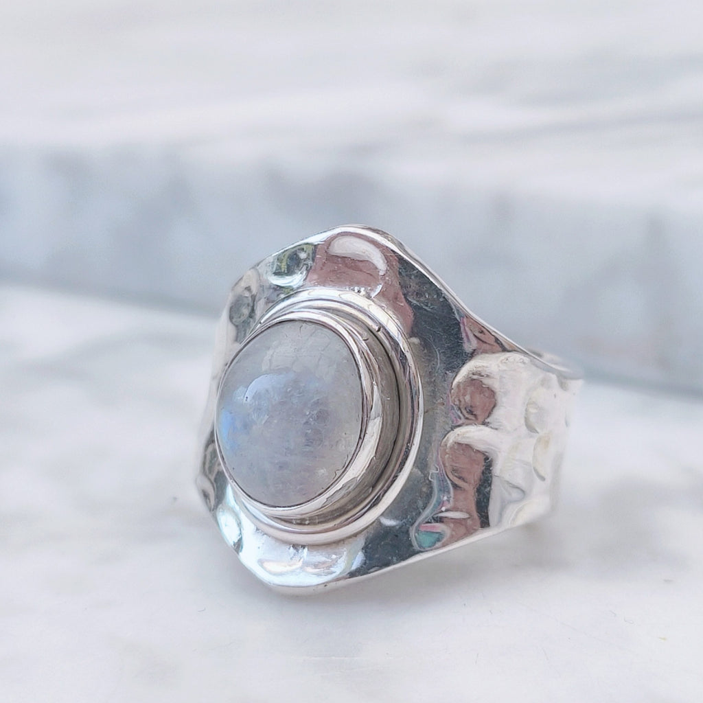 Ring Bundi | Sterling zilver & maansteen | verstelbaar image 9