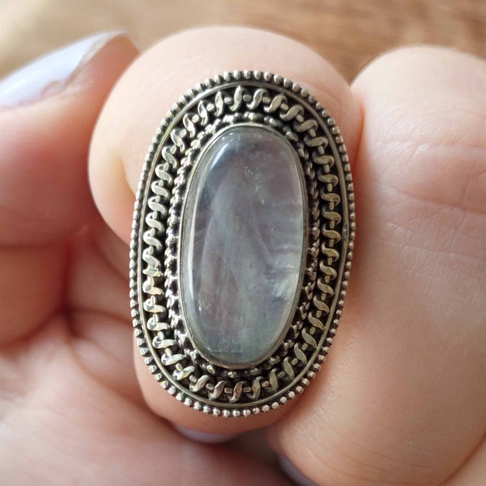 Ring | Sterling zilver & maansteen | maat 17,5 image 2