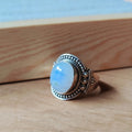 Ring | Sterling zilver & maansteen | maat 19 image 0