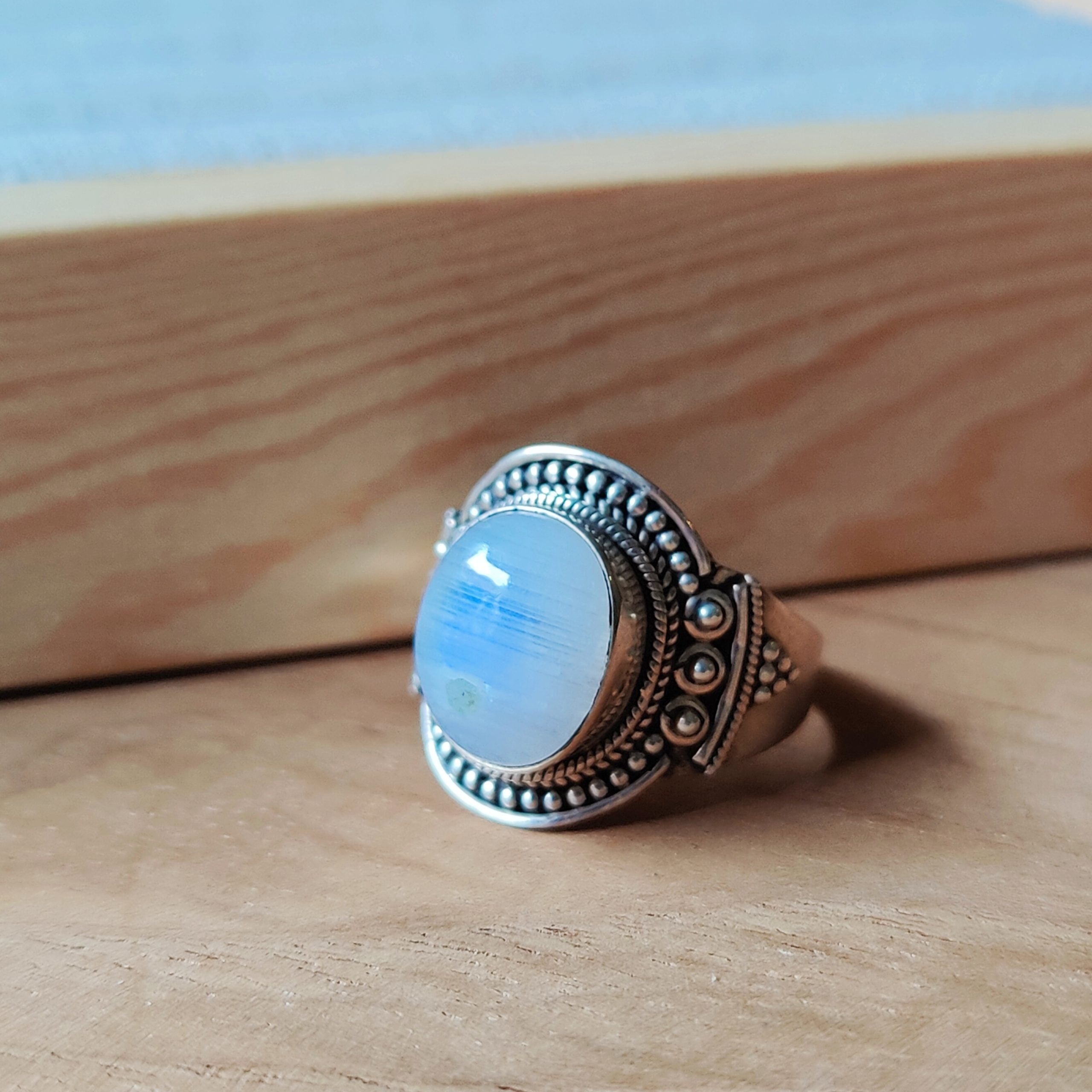 Ring | Sterling zilver & maansteen | maat 19 image 0