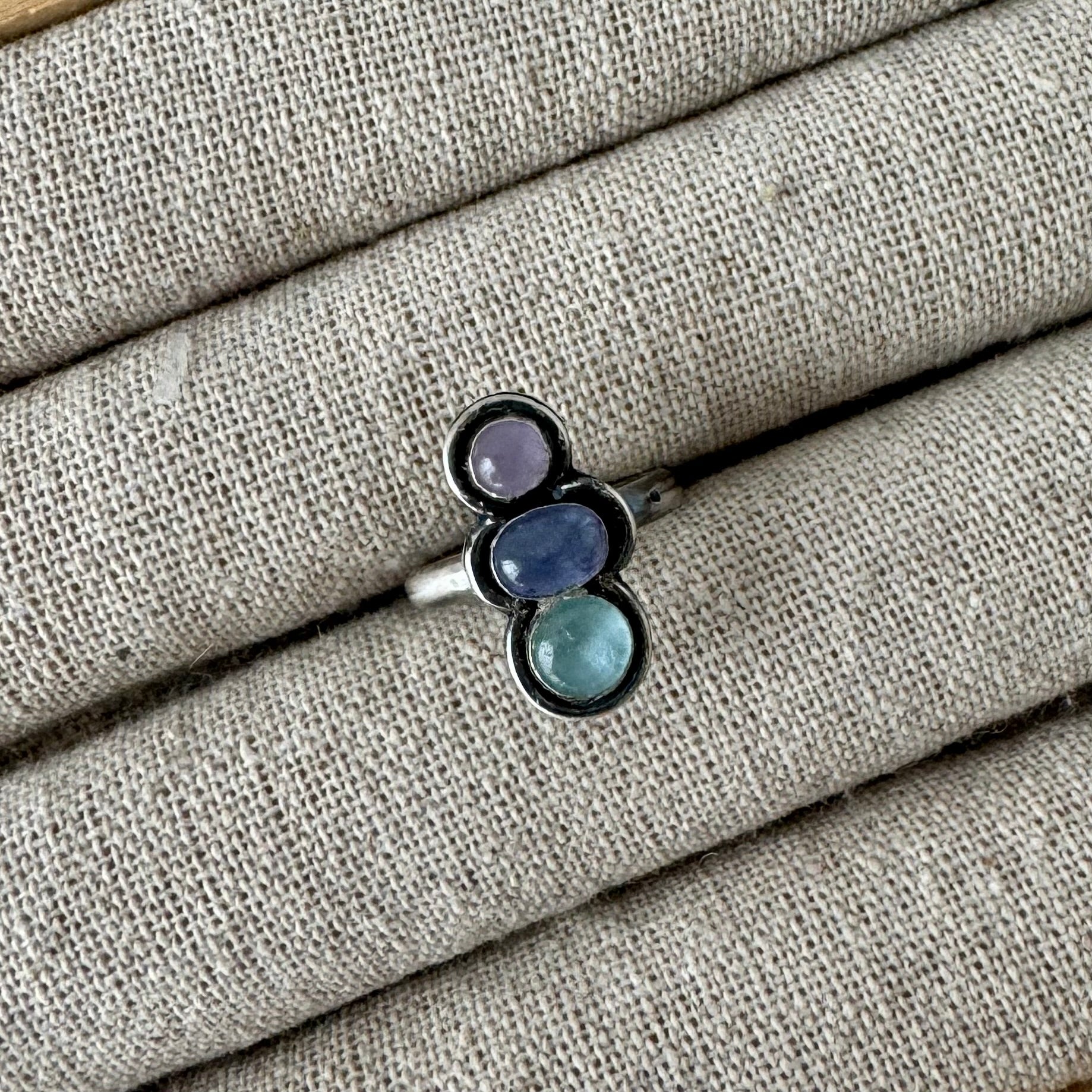 Ring Stacked pastel | Sterling zilver & edelstenen | maat 16,5 | BY AIS image 1