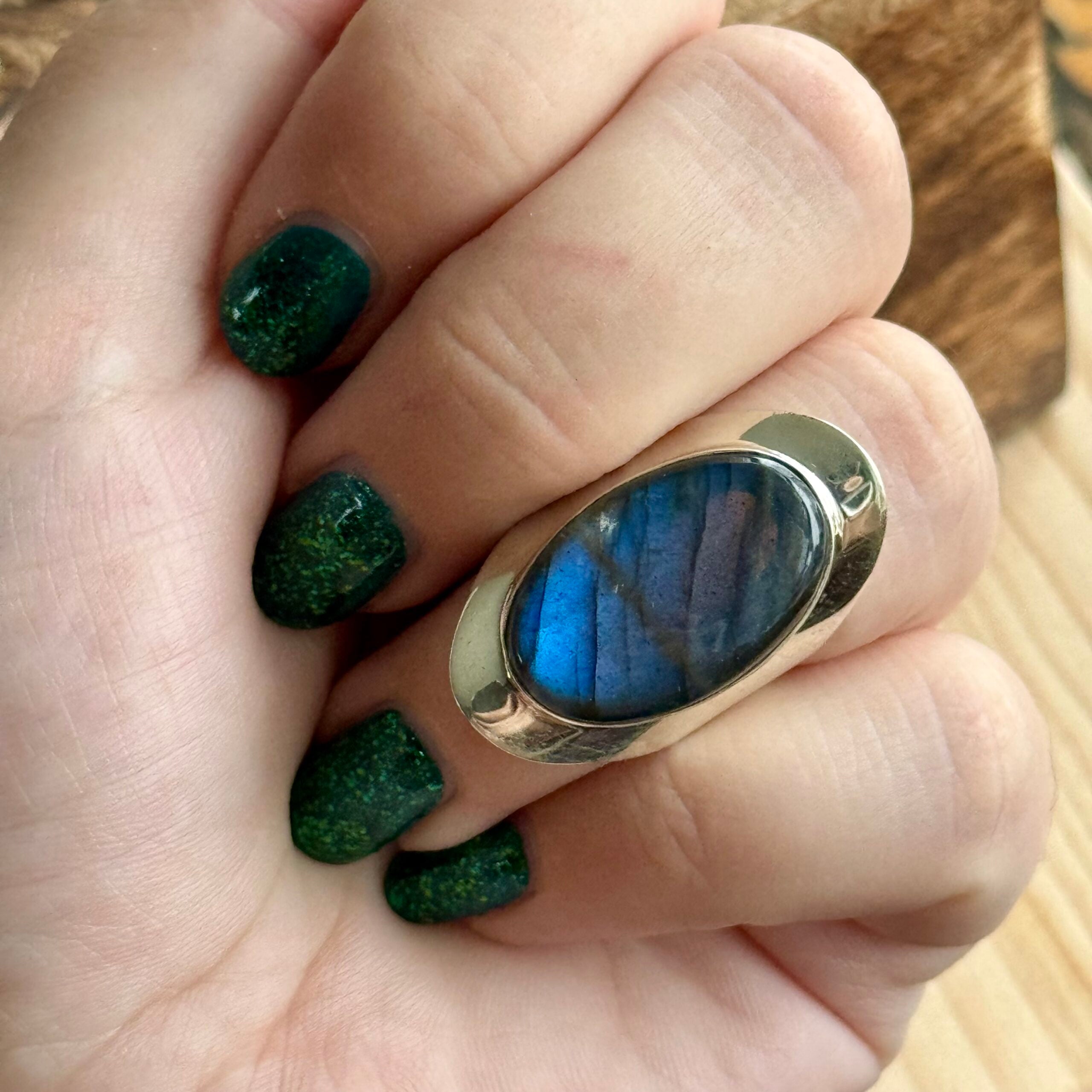 Ring | Sterling zilver & labradoriet | maat 17,5 image 3