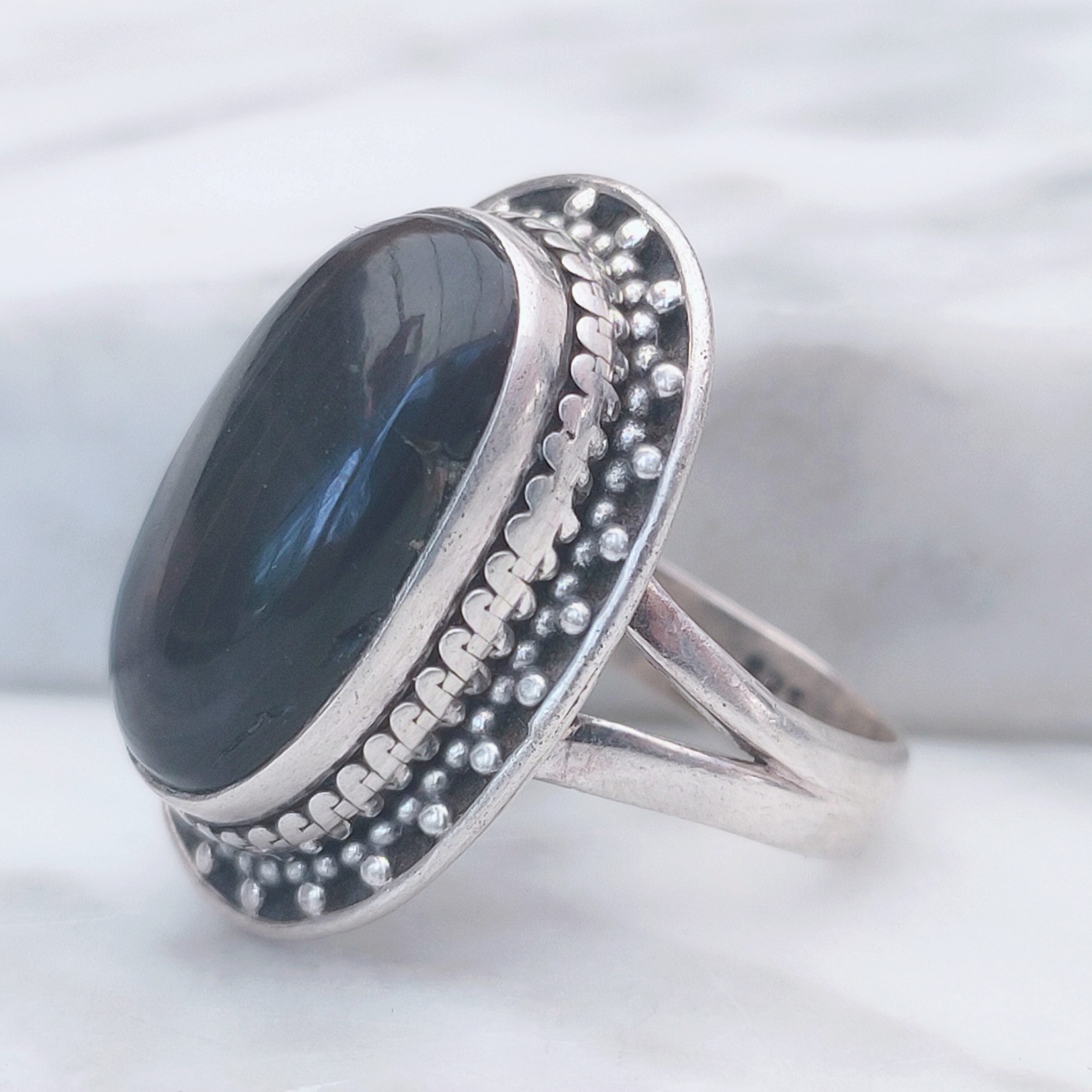Ring | Sterling zilver & labradoriet | maat 17 image 2