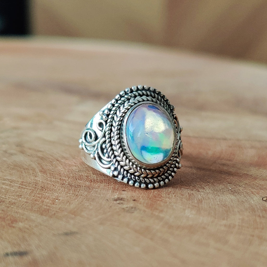 Ring | Sterling zilver & opaal | maat 17 image 2