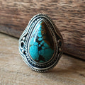 Ring | Sterling zilver & turkoois | maat 18 image 0