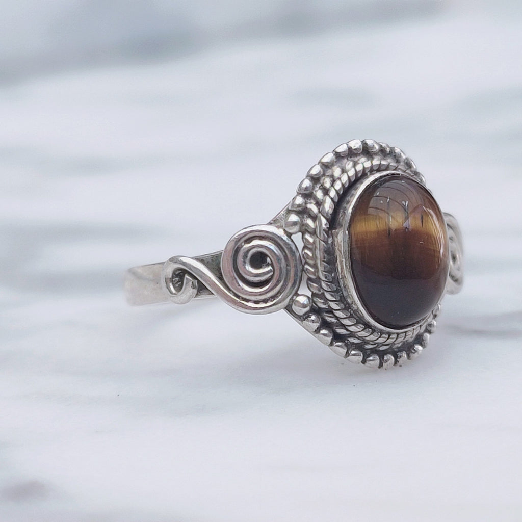 Ring | Sterling zilver & tijgeroog | maat 17,5 image 2