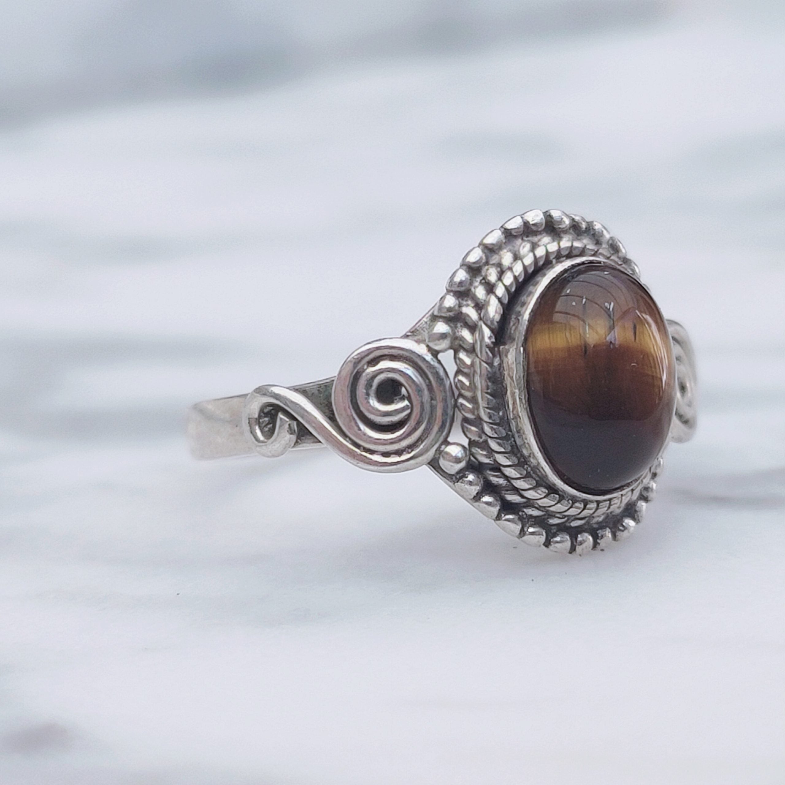 Ring | Sterling zilver & tijgeroog | maat 17,5 image 2