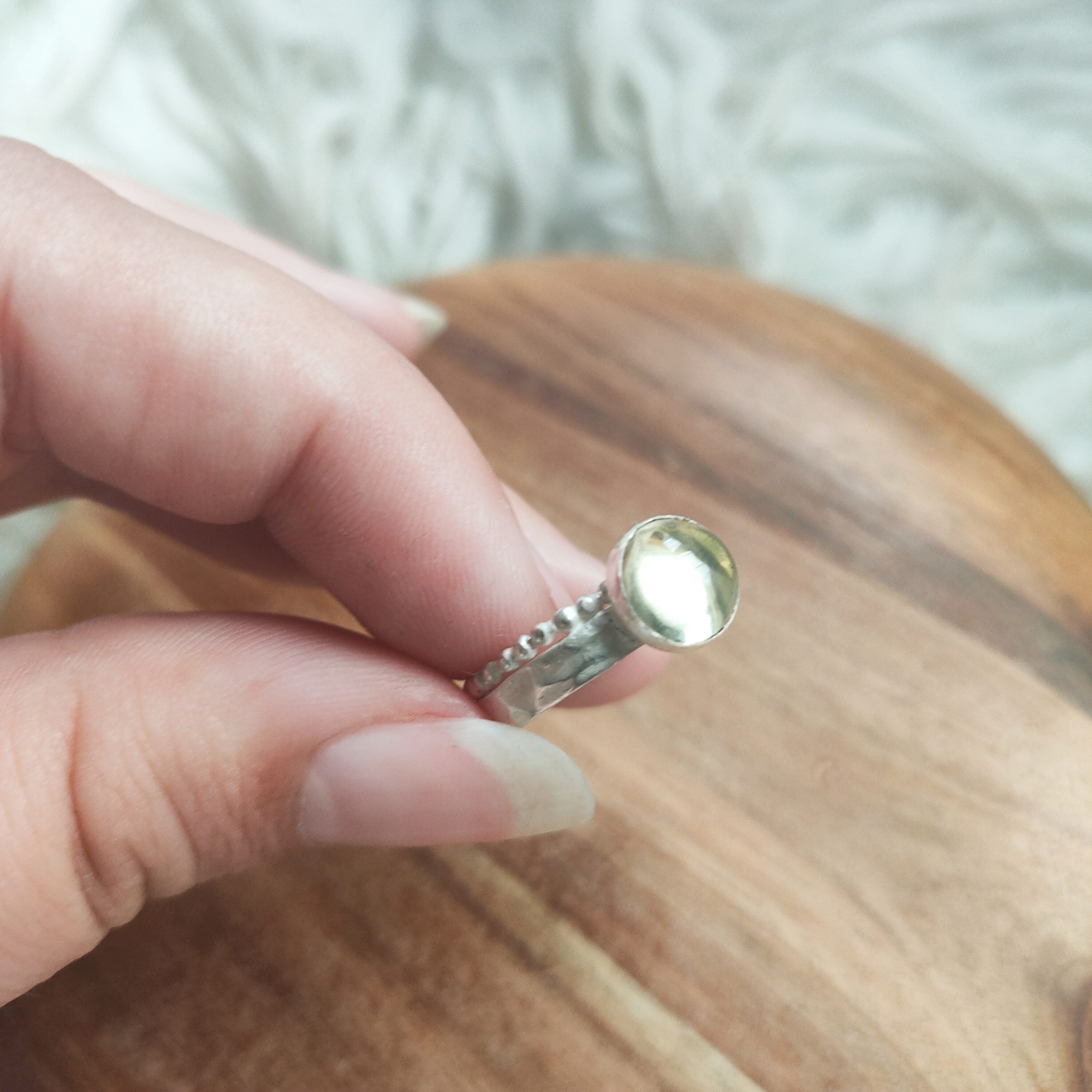 BY AIS | Ring Dots | sterling zilver & citrien - maat 16,75 image 7