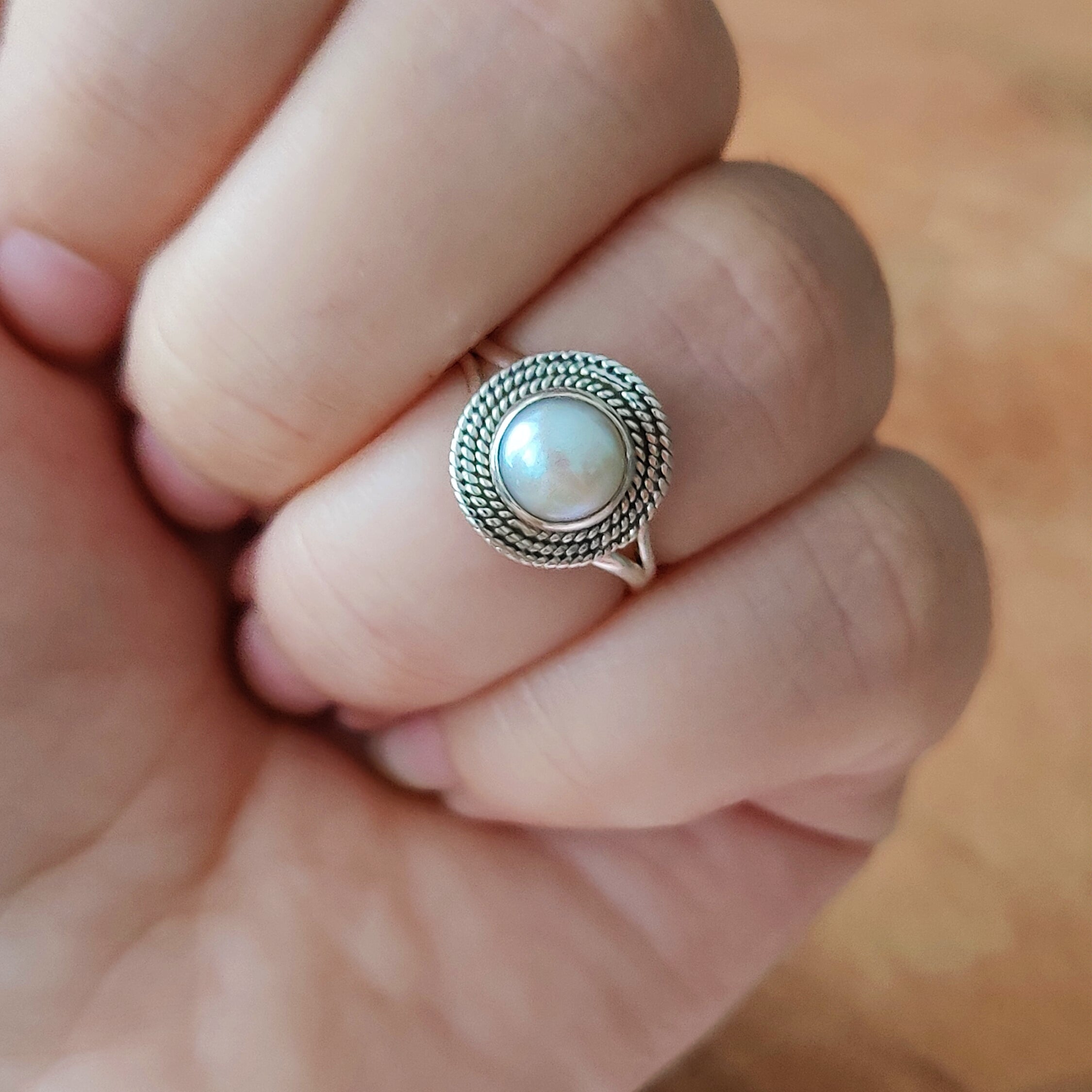 Ring | Sterling zilver & parel | maat 17 image 2