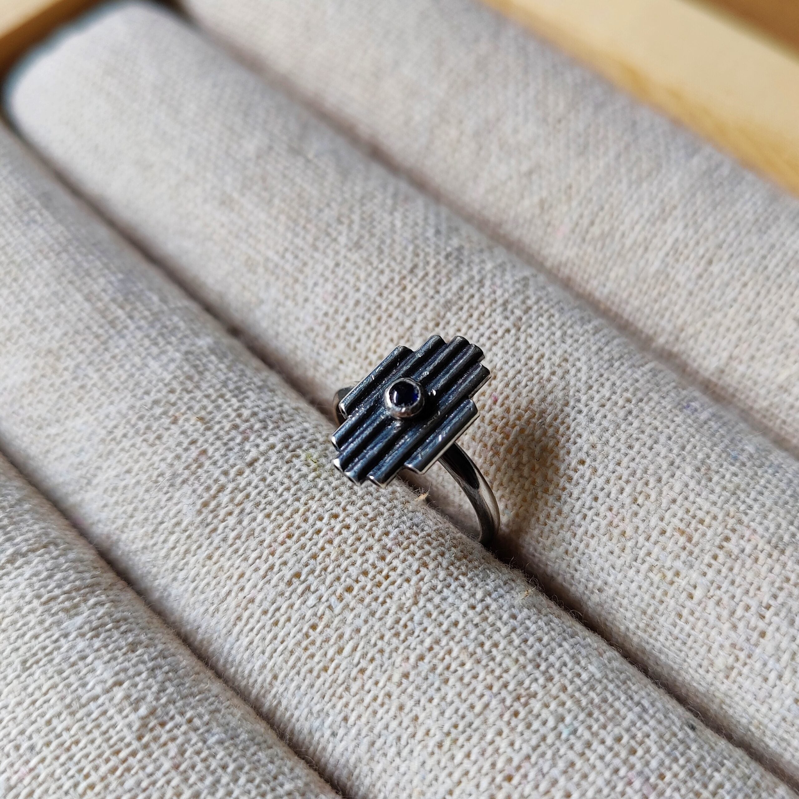 Ring | Sterling zilver & saffier | maat 16 | BY AIS image 2
