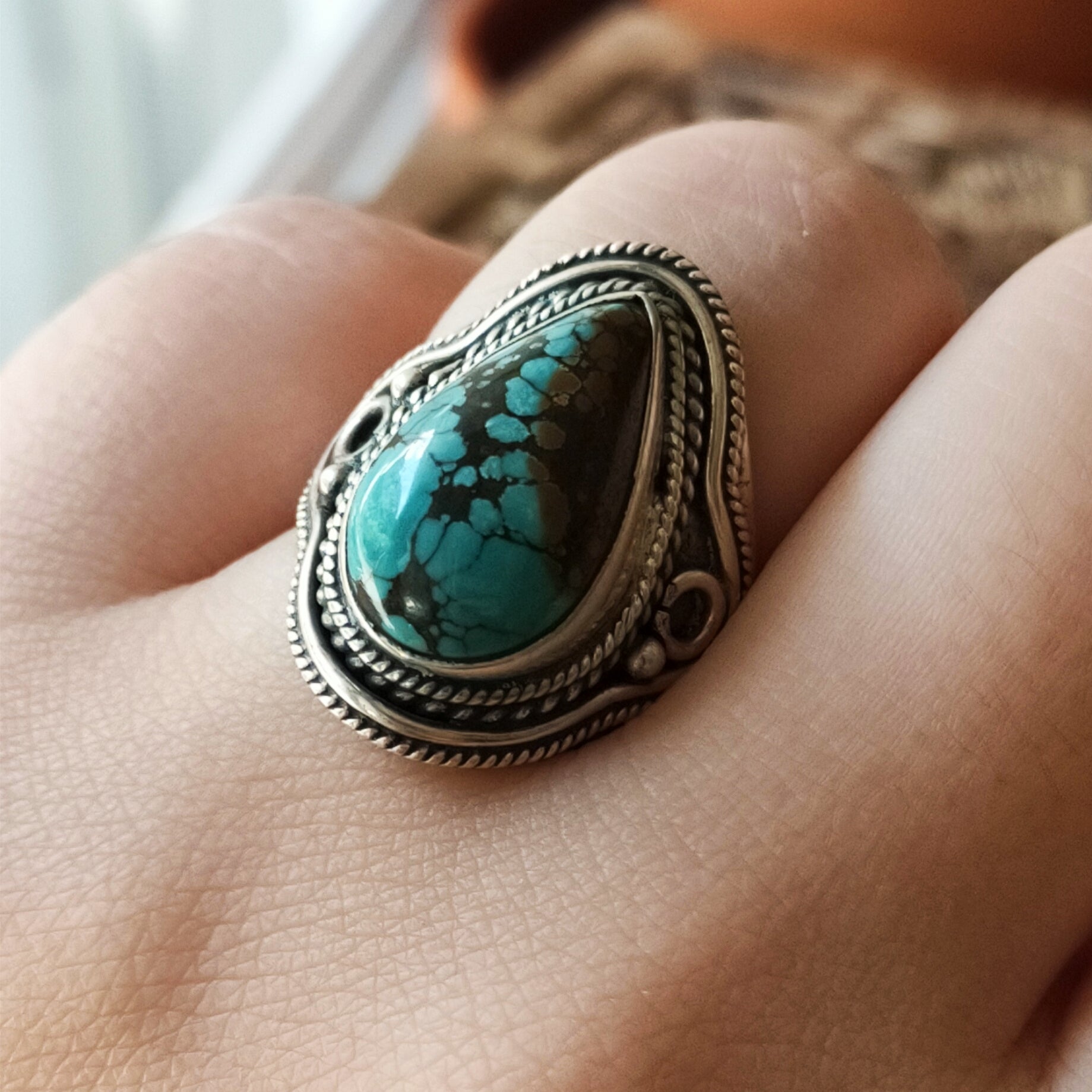 Ring | Sterling zilver & turkoois | maat 18 image 4