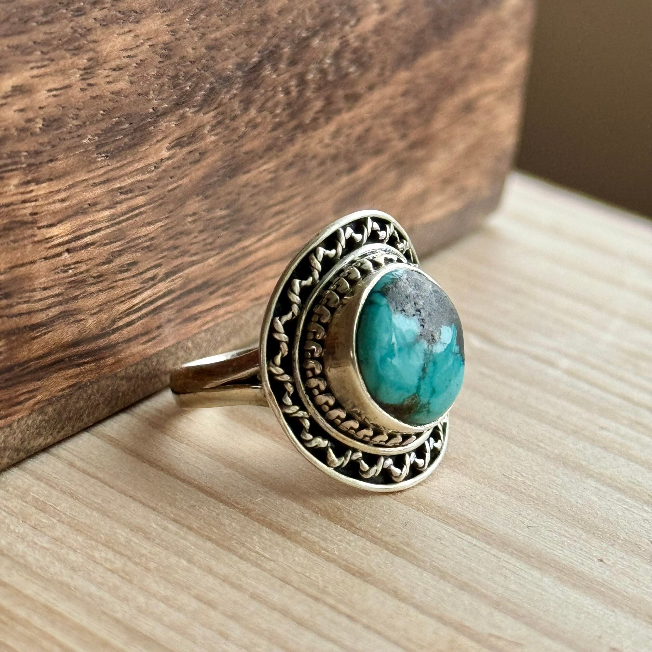 Ring | Sterling zilver & turkoois | maat 17,5 image 1
