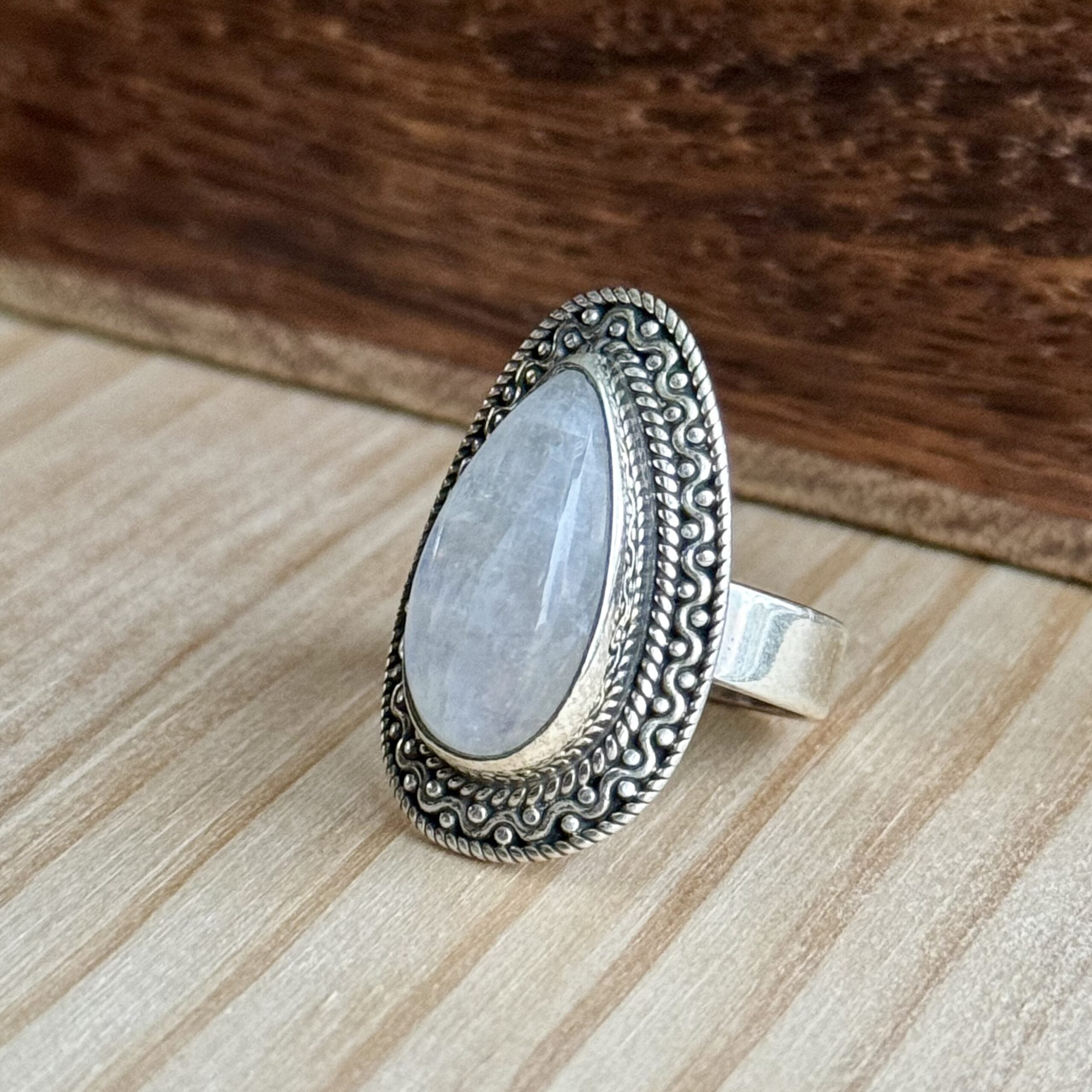 Ring | Sterling zilver & maansteen | maat 18,25 image 2