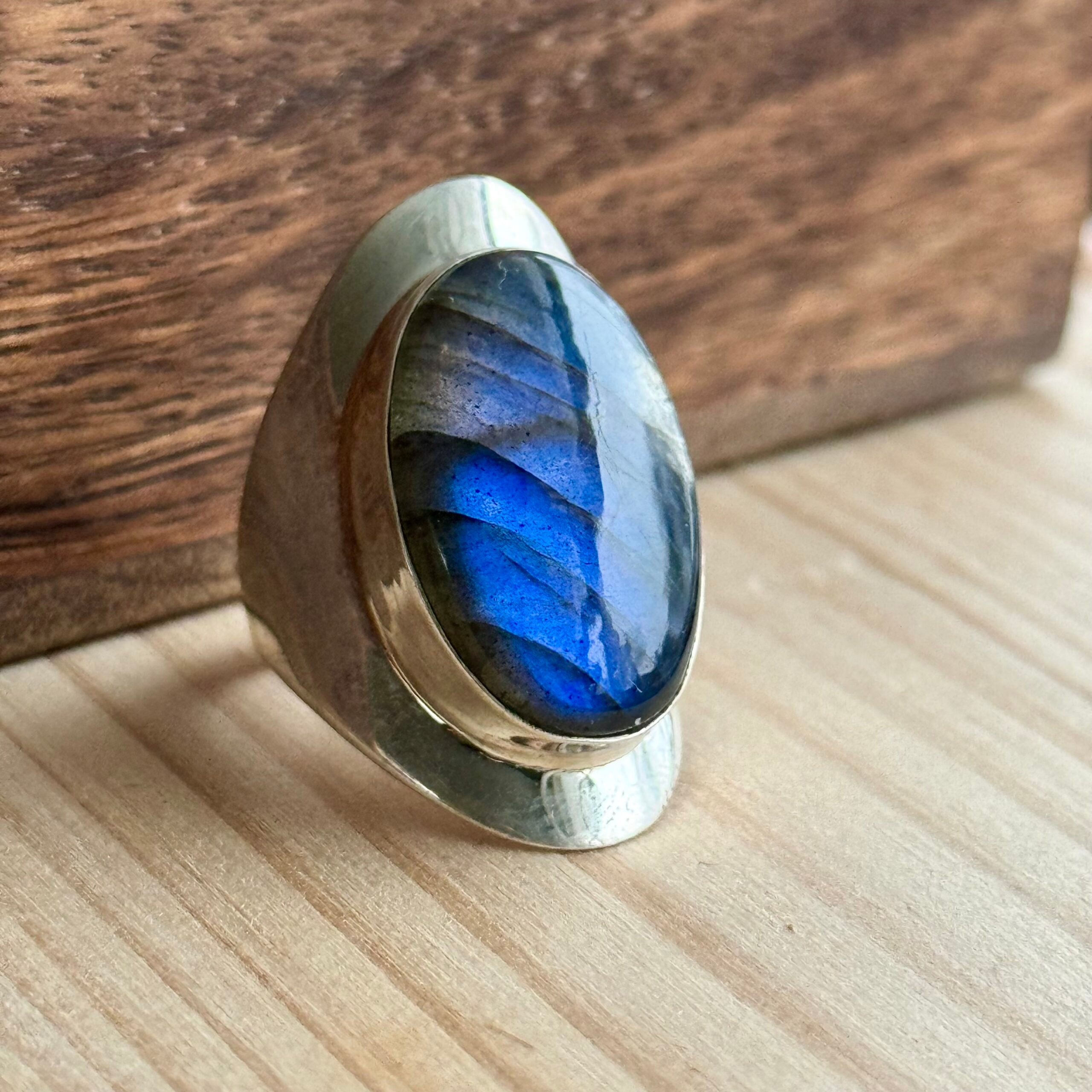 Ring | Sterling zilver & labradoriet | maat 17,5 image 2
