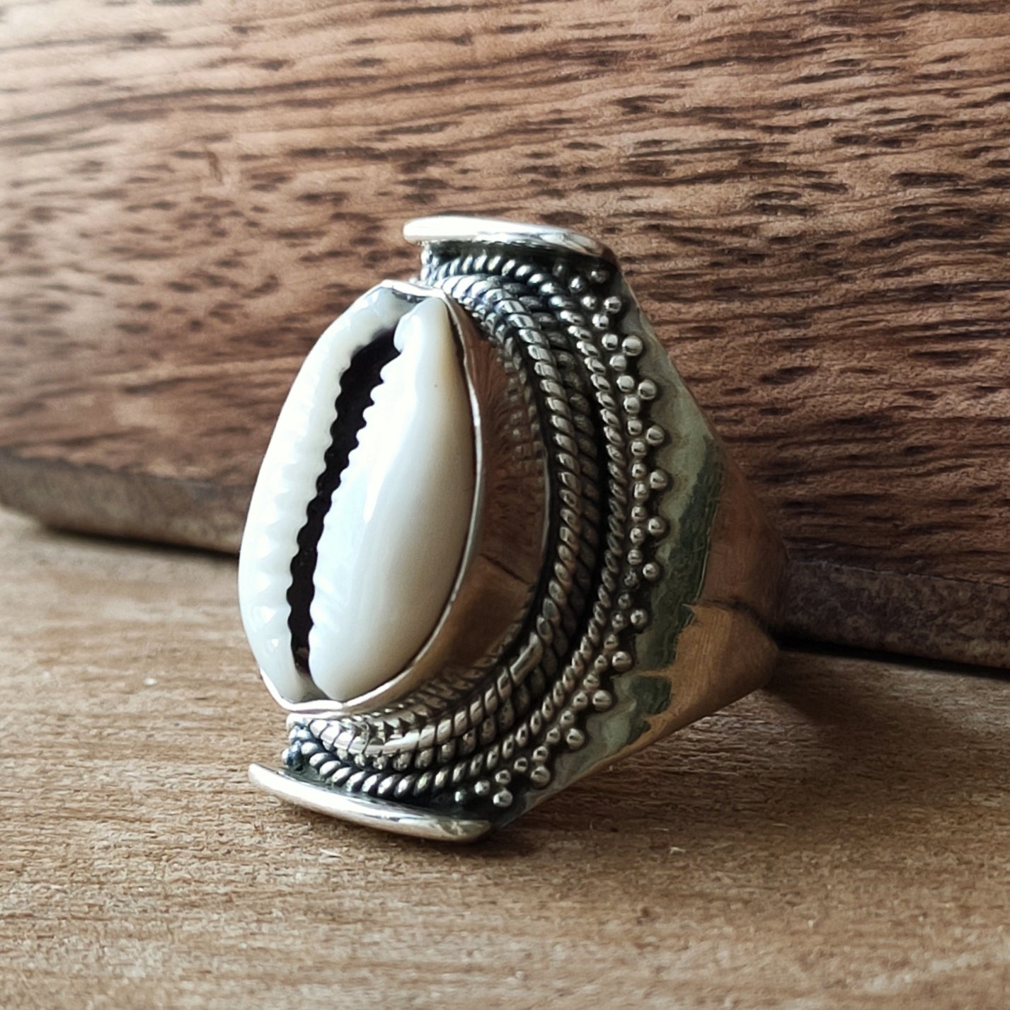 Ring | Sterling zilver & cowrie schelp image 0