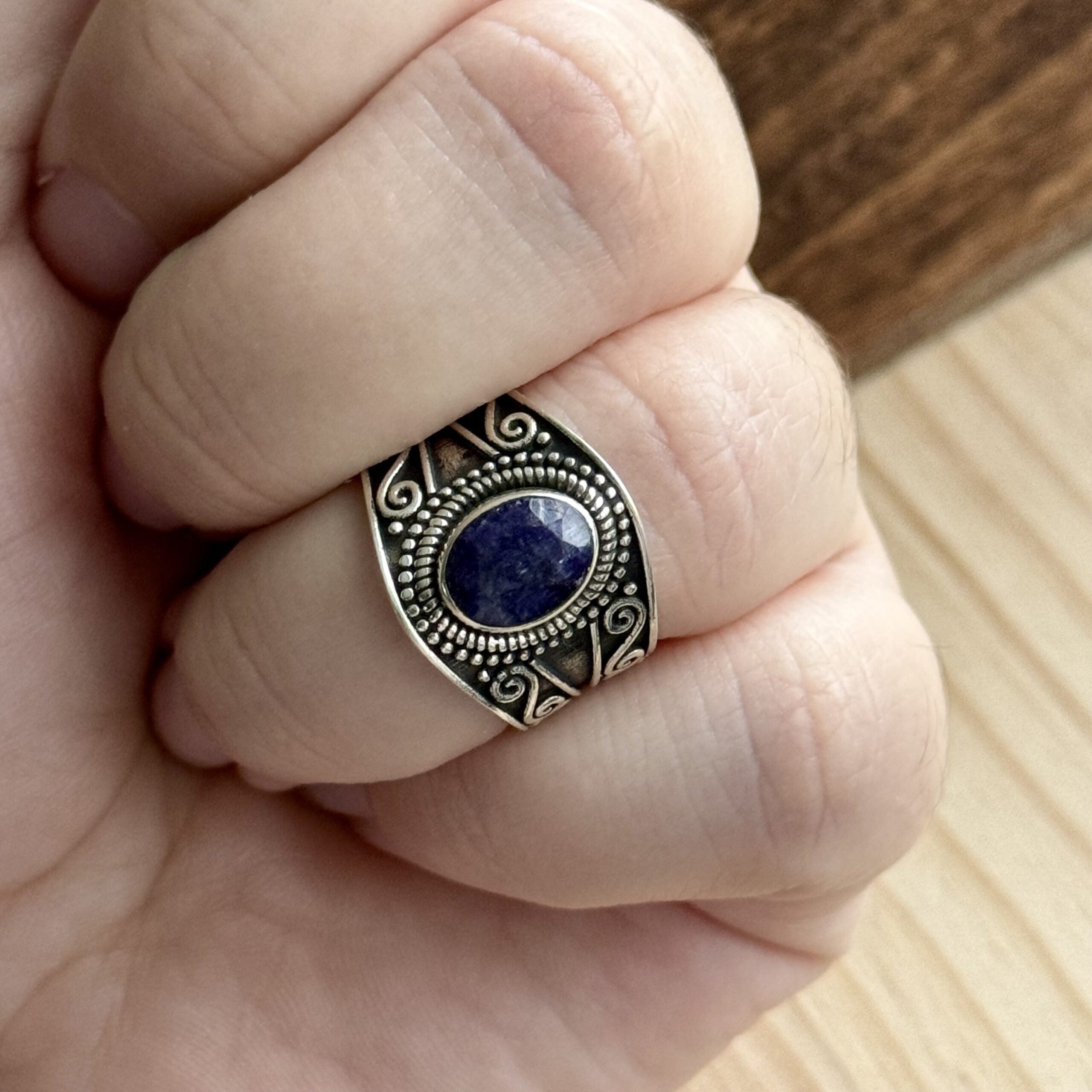 Ring | Sterling zilver & lapis lazuli | maat 17,75 image 3