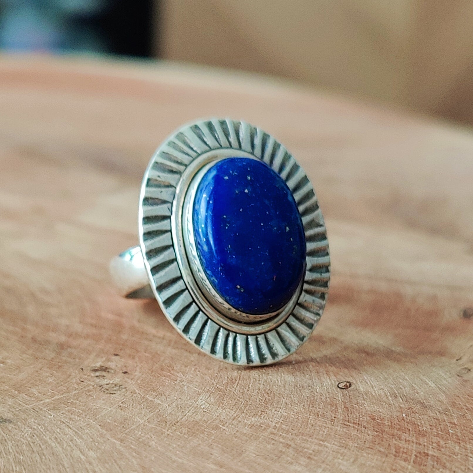 Ring | Sterling zilver & lapis lazuli | maat 18,5 image 2
