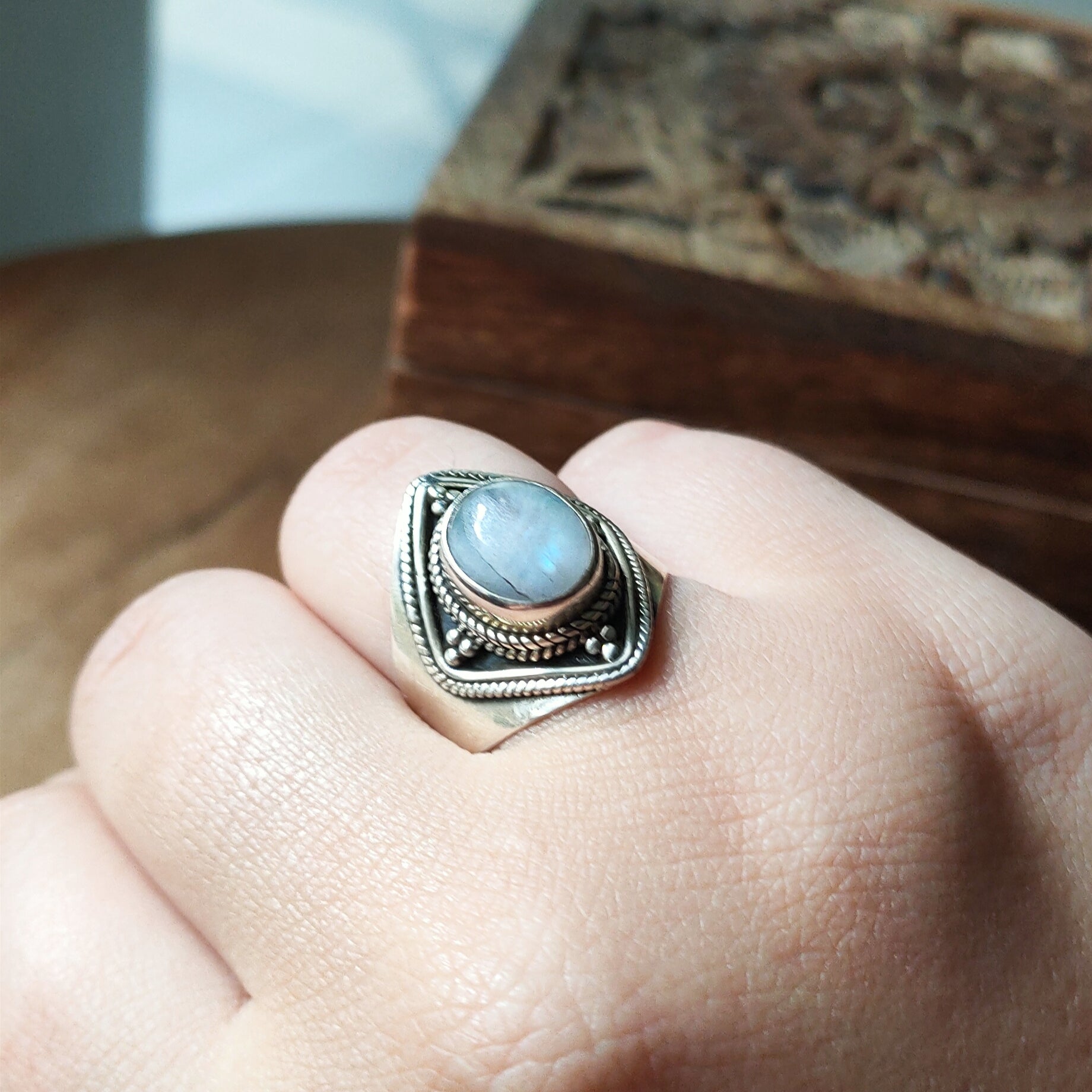 Ring Agni | Sterling zilver & turkoois | maat 18 image 2