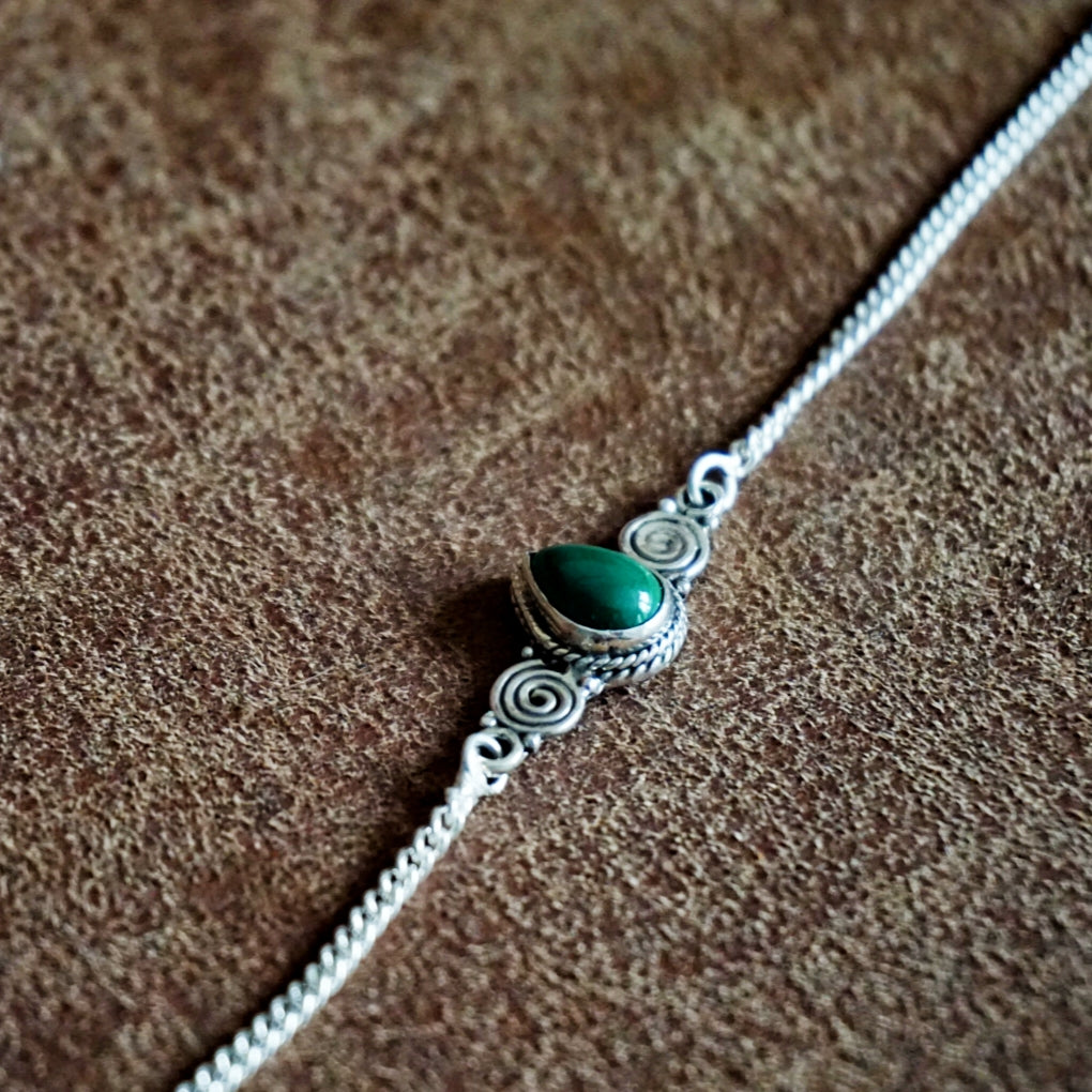 Armband | Sterling zilver & Malachiet image 1