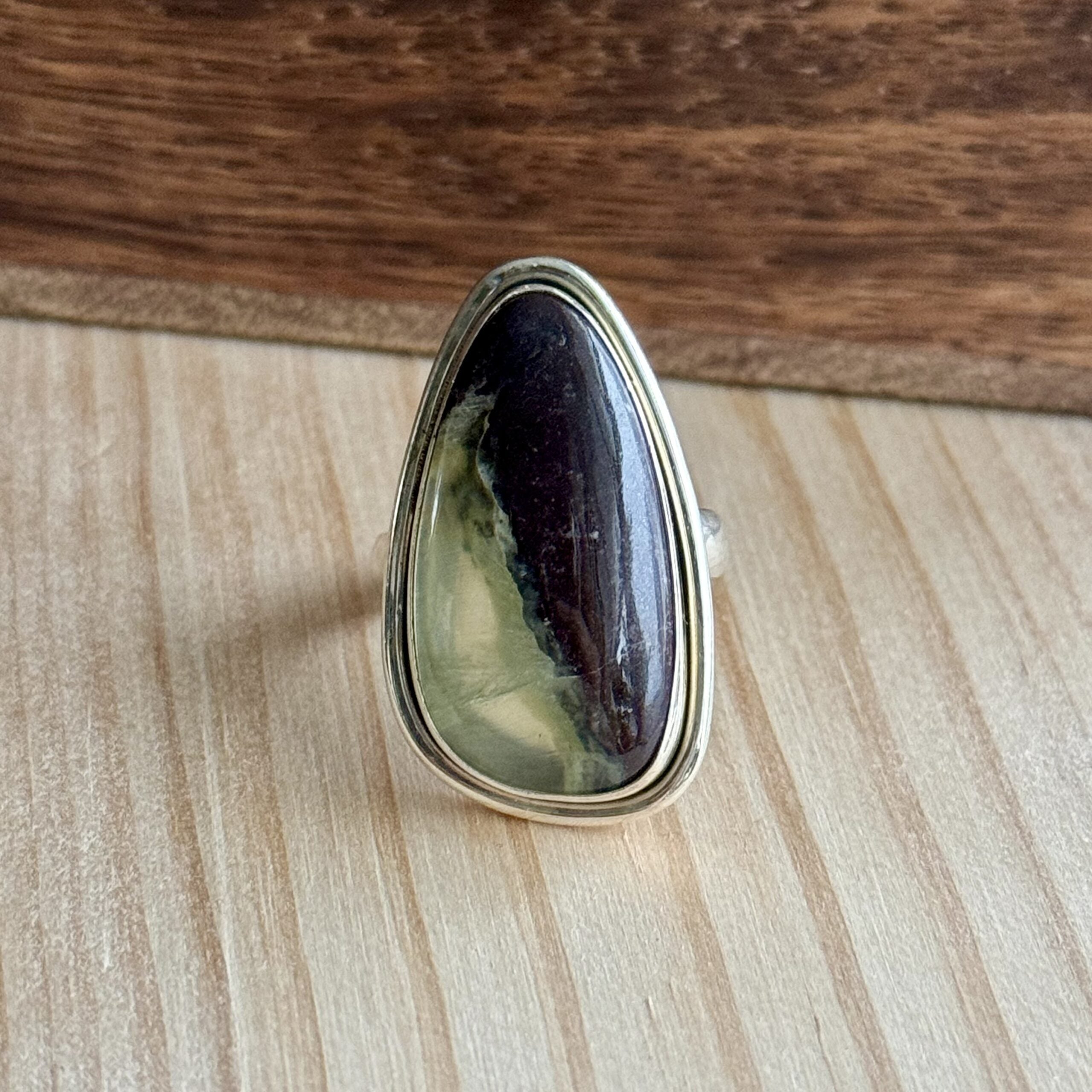Ring | Sterling zilver & chrysopraas | maat 18 image 0