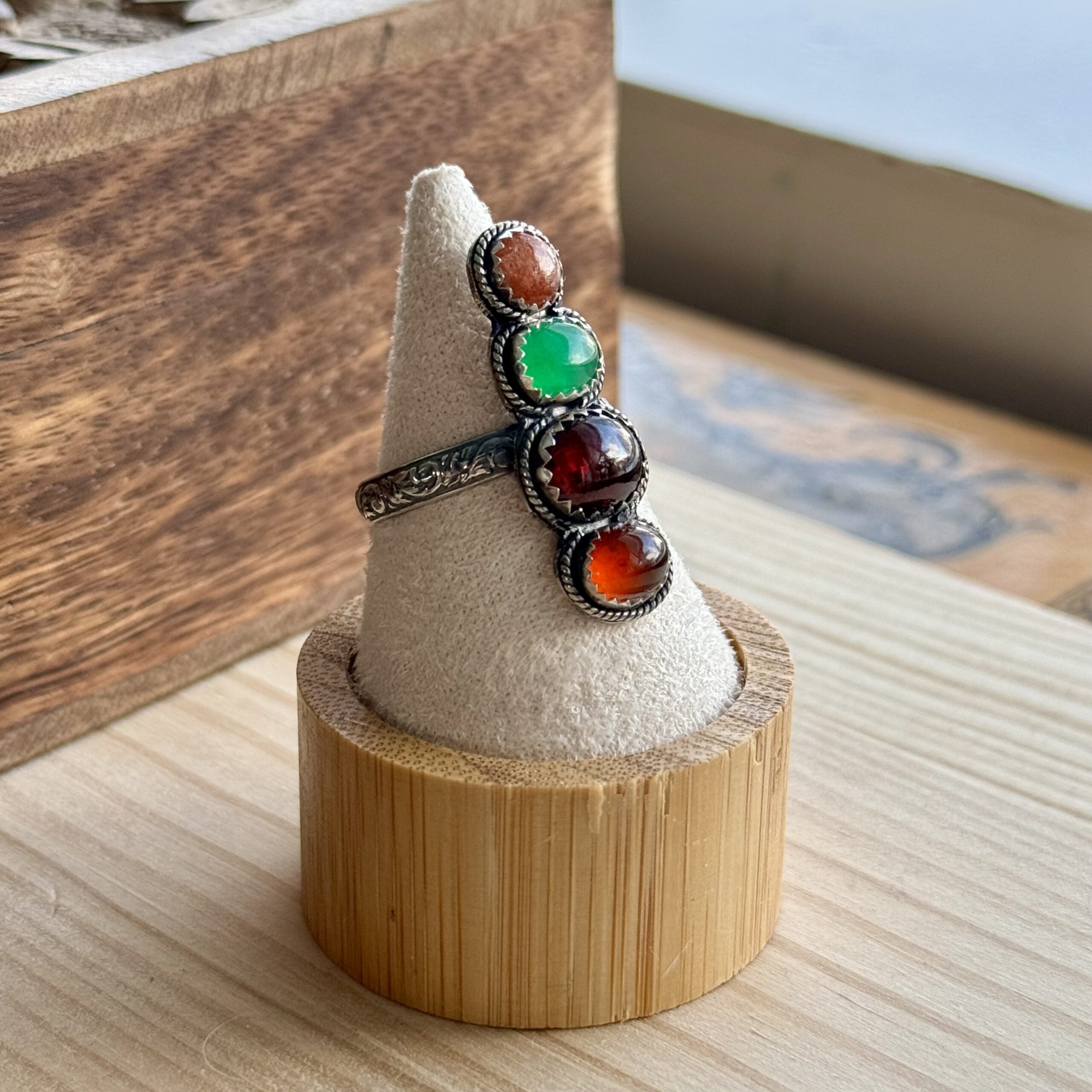 Ring Stacked autumn | Sterling zilver & edelstenen | maat 19 | BY AIS image 2
