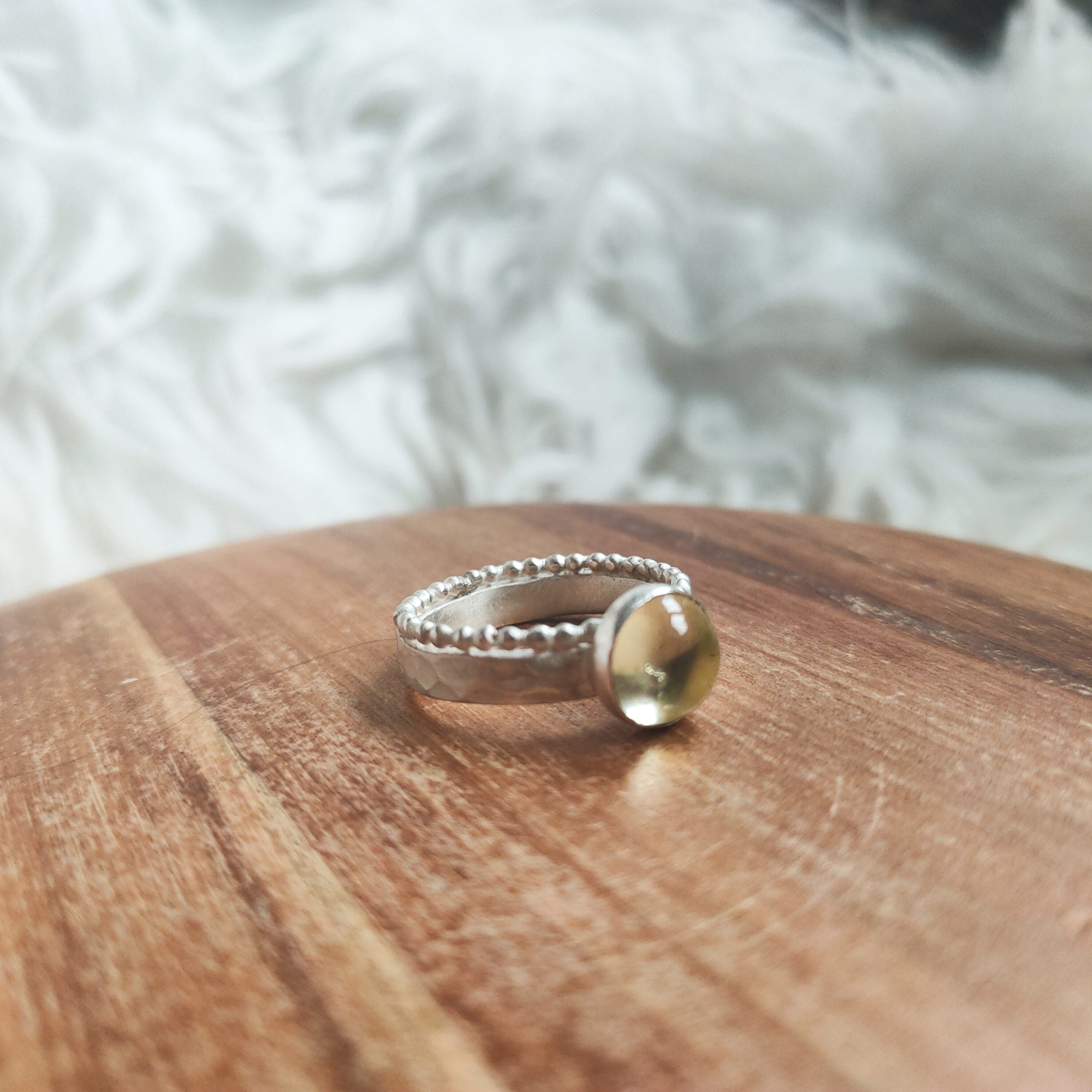 BY AIS | Ring Dots | sterling zilver & citrien - maat 16,75 image 6