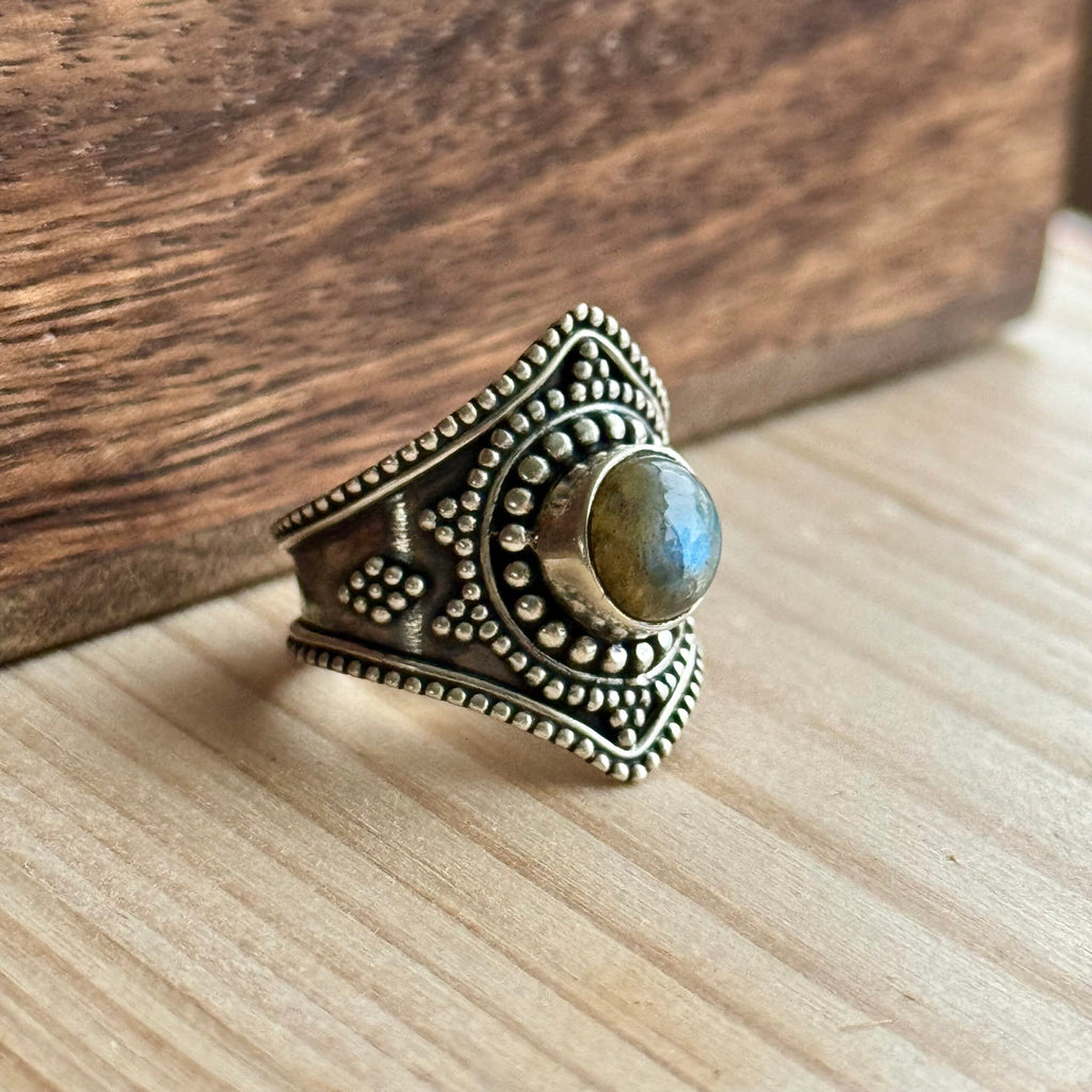 Ring | Sterling zilver & labradoriet | maat 16,25 image 1