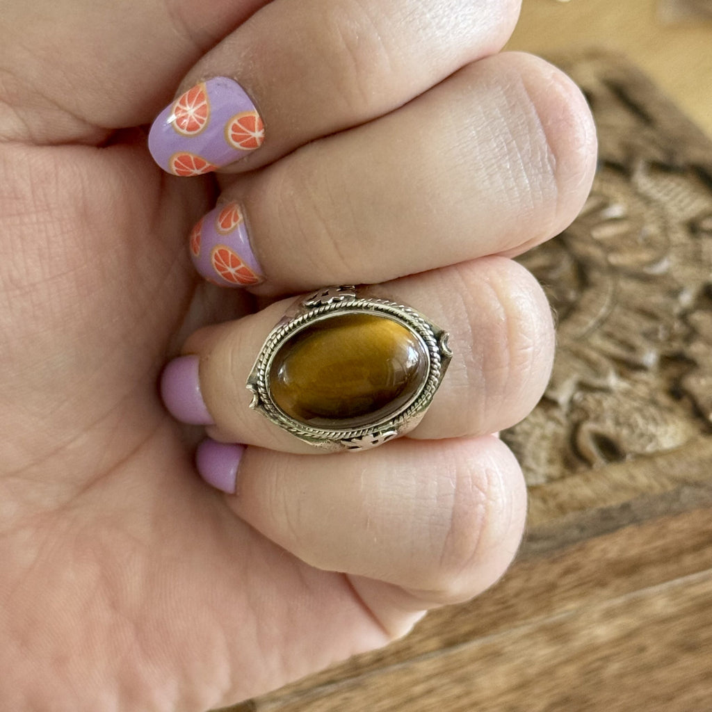 Ring | Sterling zilver & tijgeroog | maat 18,5 image 2
