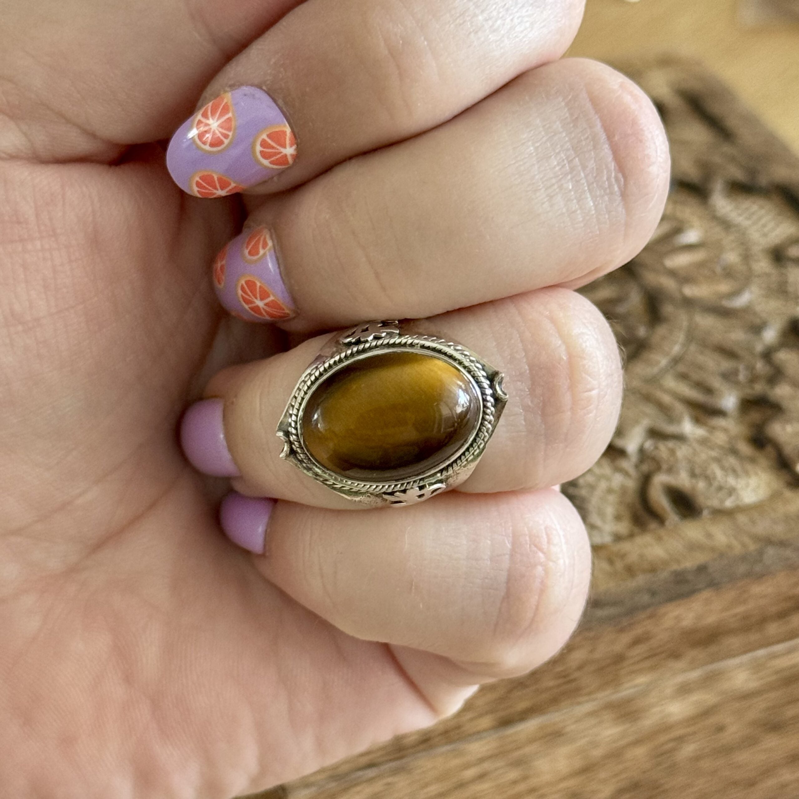Ring | Sterling zilver & tijgeroog | maat 18,5 image 2