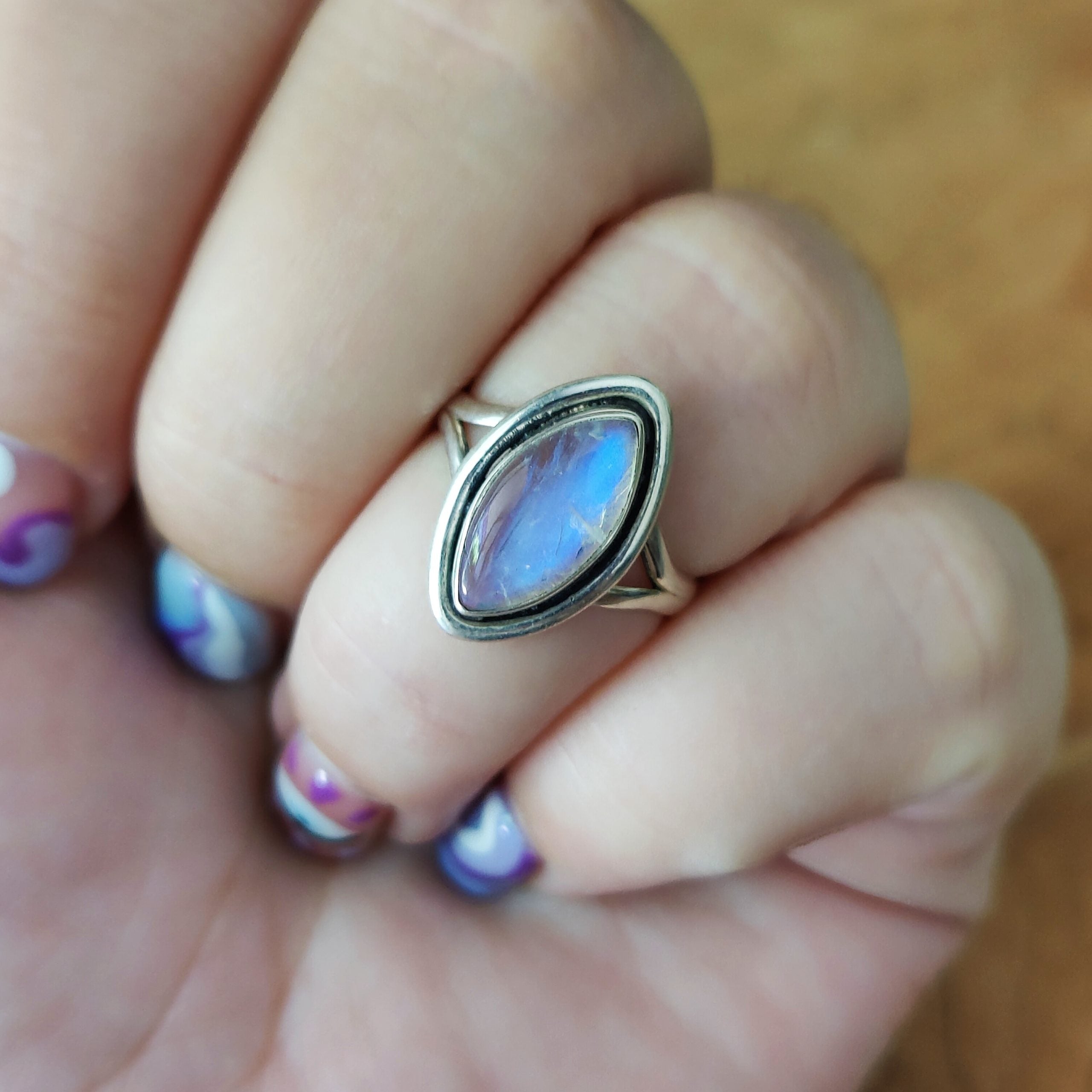Ring | Sterling zilver & maansteen | maat 16,25 image 4