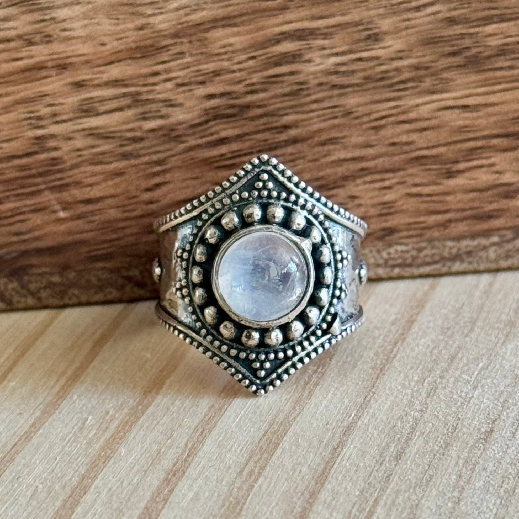 Ring | Sterling zilver & maansteen | maat 17,75 image 1