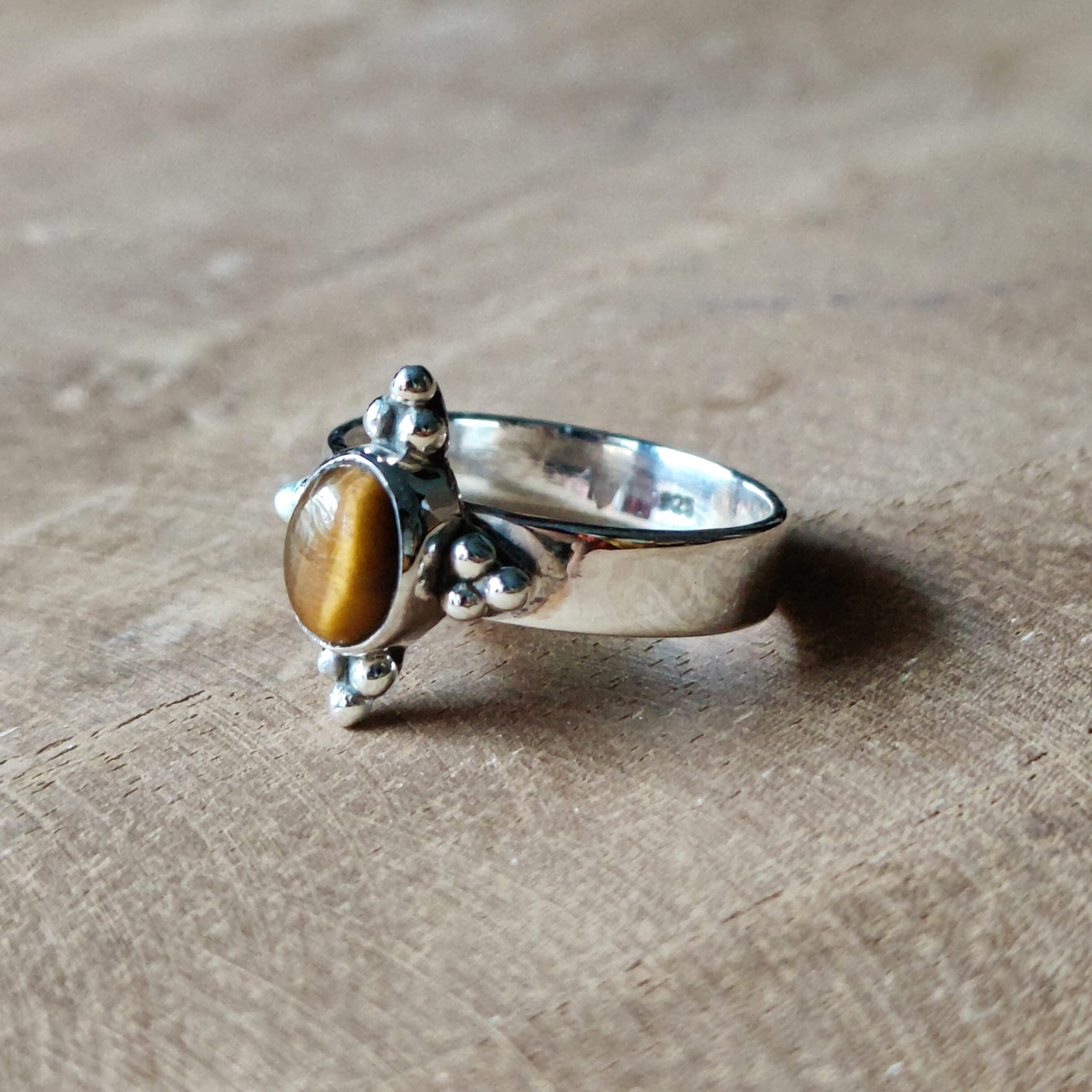 Ring Duniya | Sterling zilver & tijgeroog| maat 19 image 0