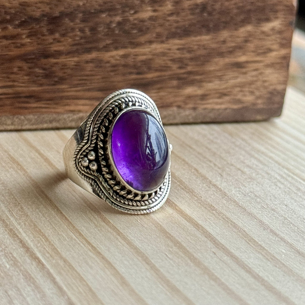 Ring | Sterling zilver & amethist | maat 19,25 image 0