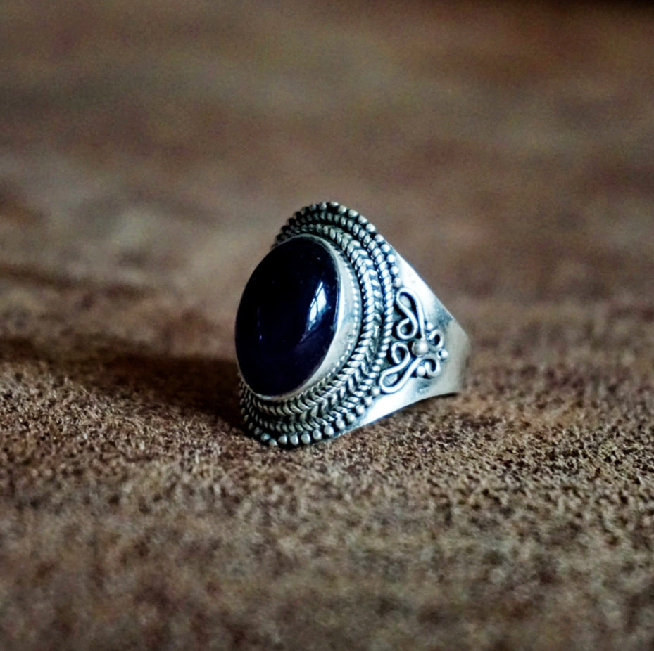 Ring | Sterling zilver & amethist | maat 18 image 1