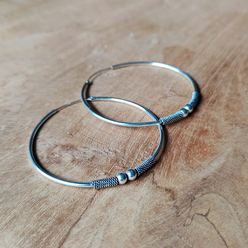 Bali hoops XXL | Sterling zilver image 1