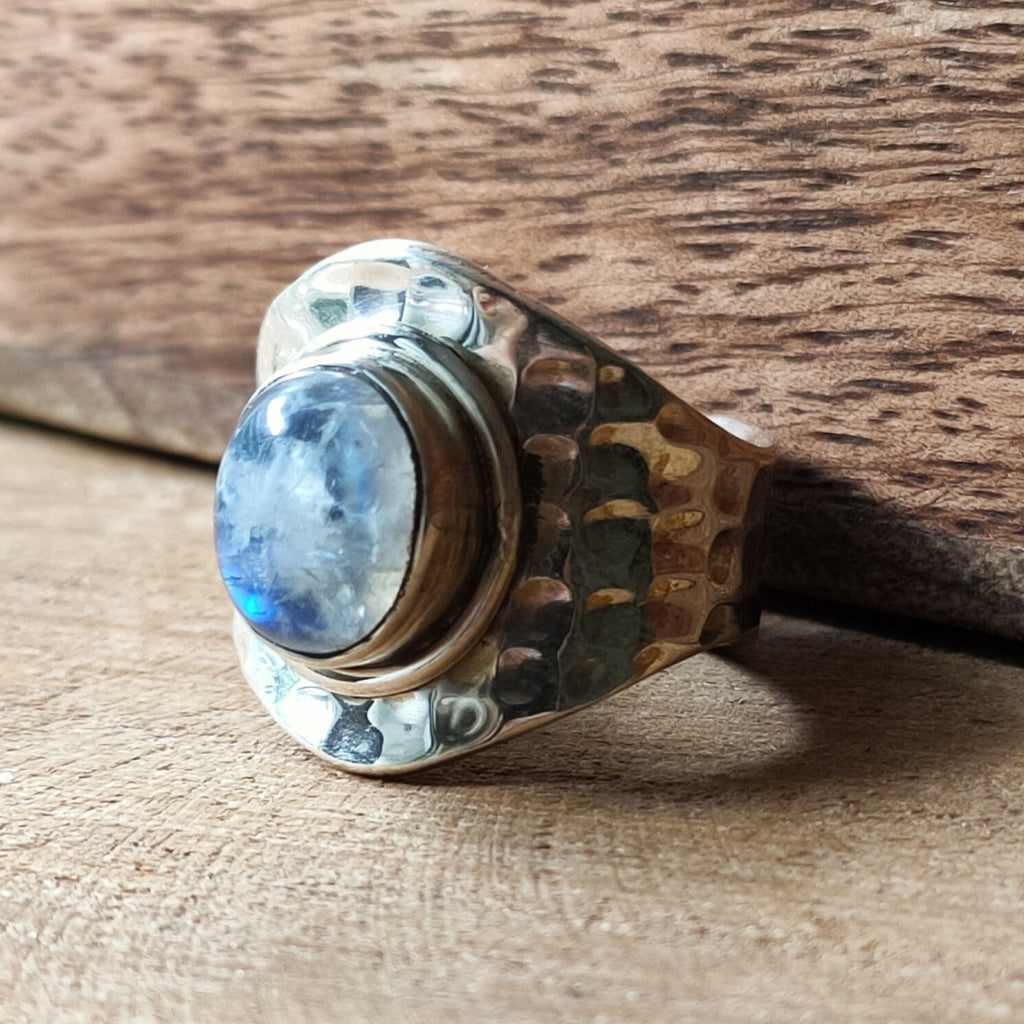 Ring Bundi | Sterling zilver & maansteen | verstelbaar image 6