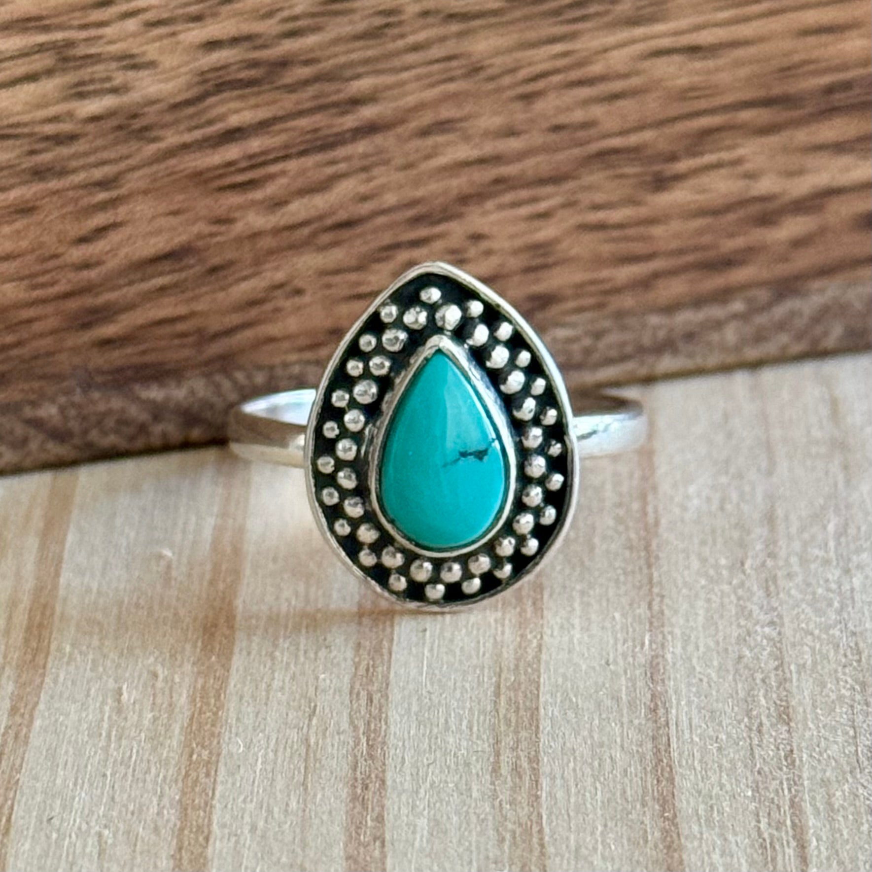 Ring | Sterling zilver & turkoois | maat 18 image 0
