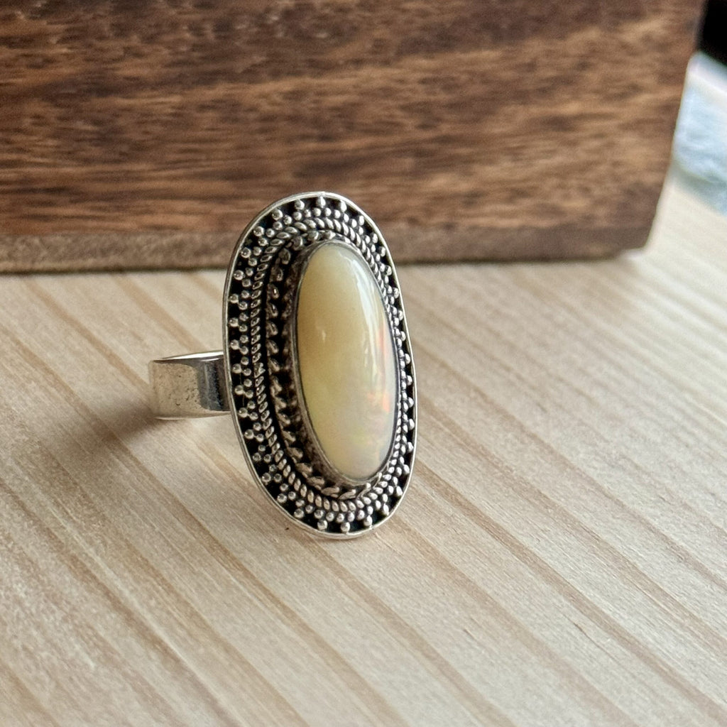 Ring | Sterling zilver & opaal | maat 18 image 1