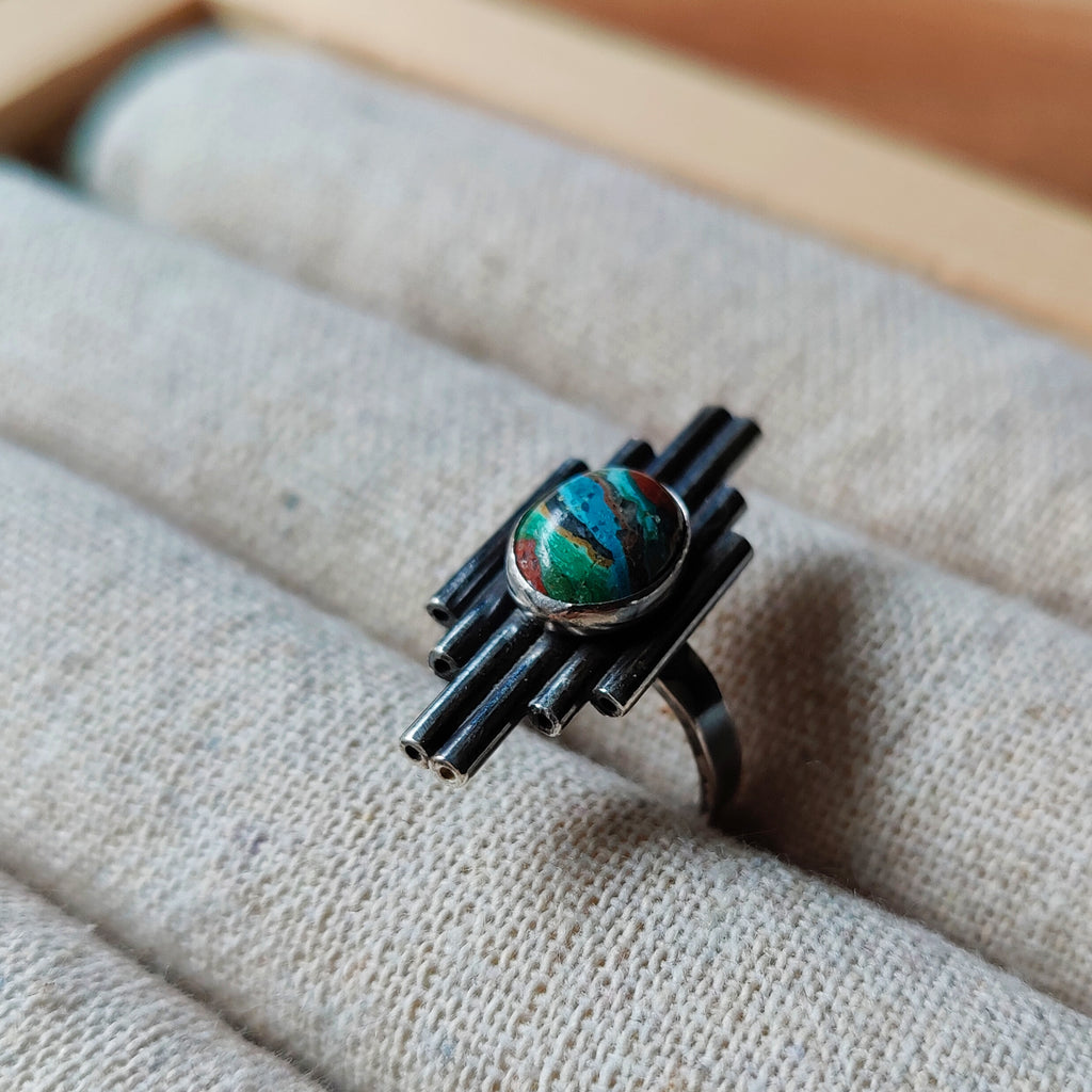 Ring | Sterling zilver &amp; calsilica | maat 16 | BY AIS image 5