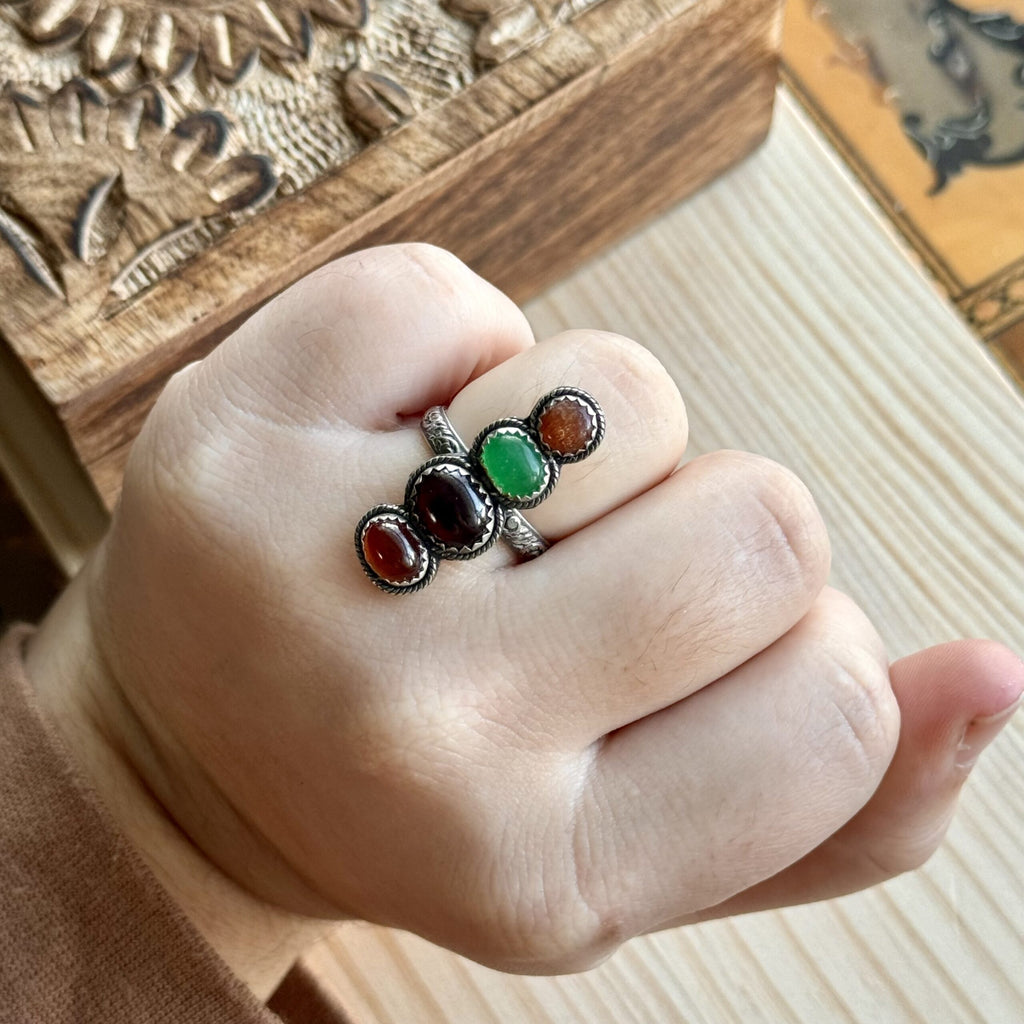 Ring Stacked autumn | Sterling zilver & edelstenen | maat 19 | BY AIS image 4