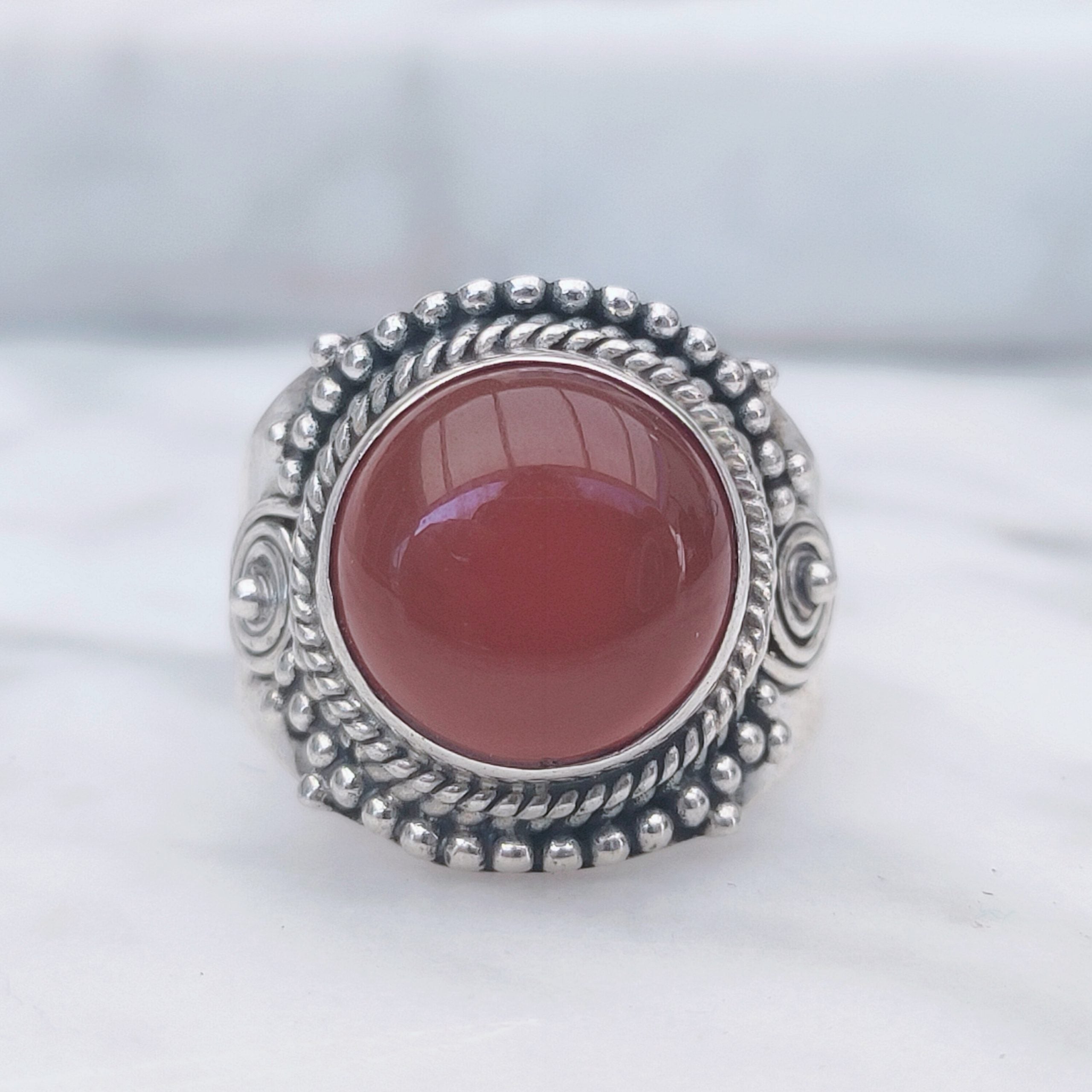 Ring | Sterling zilver & carneool | maat 17,25 image 2